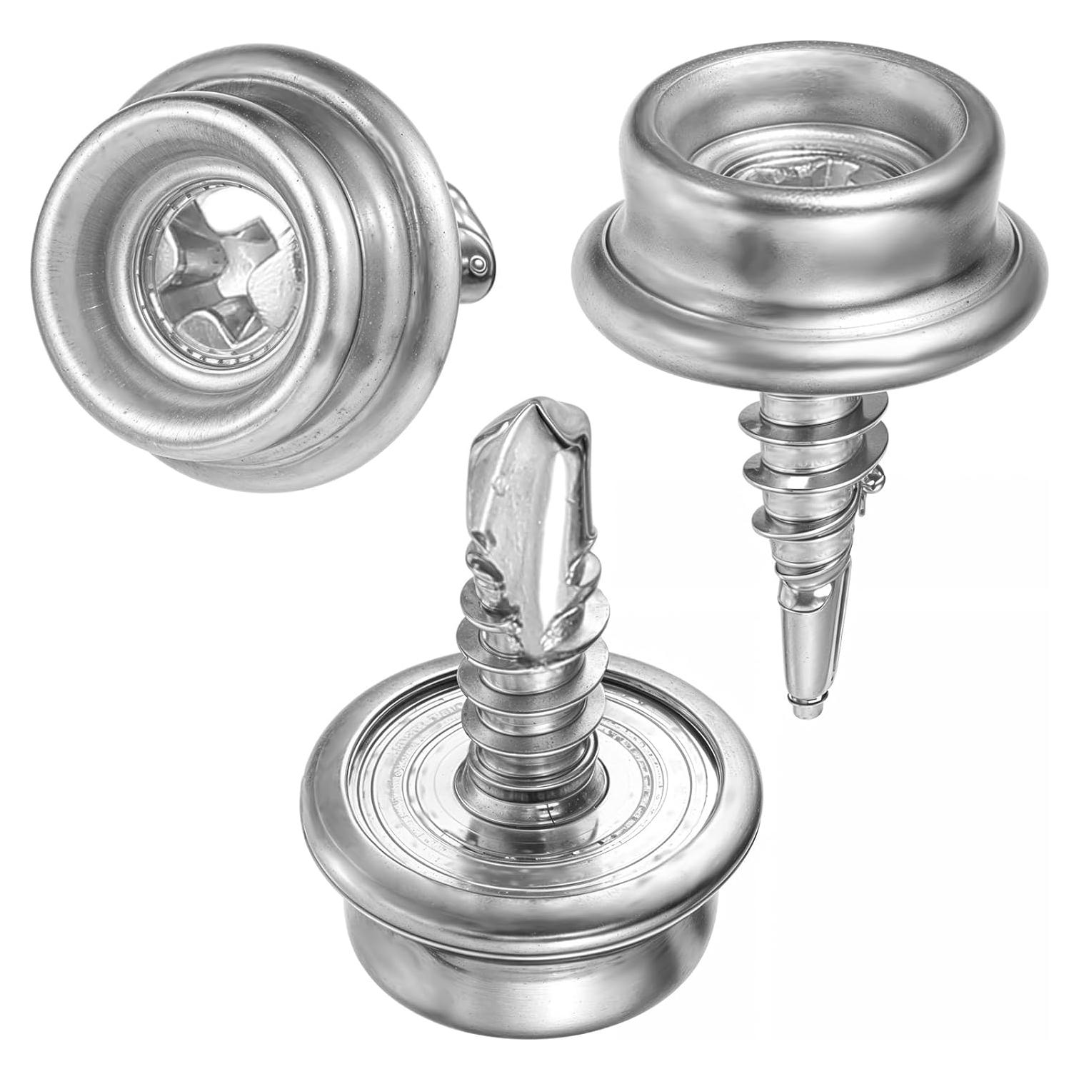 Kit de 24 Botones de Lona Acero Inoxidable 1.8x1.2 cm