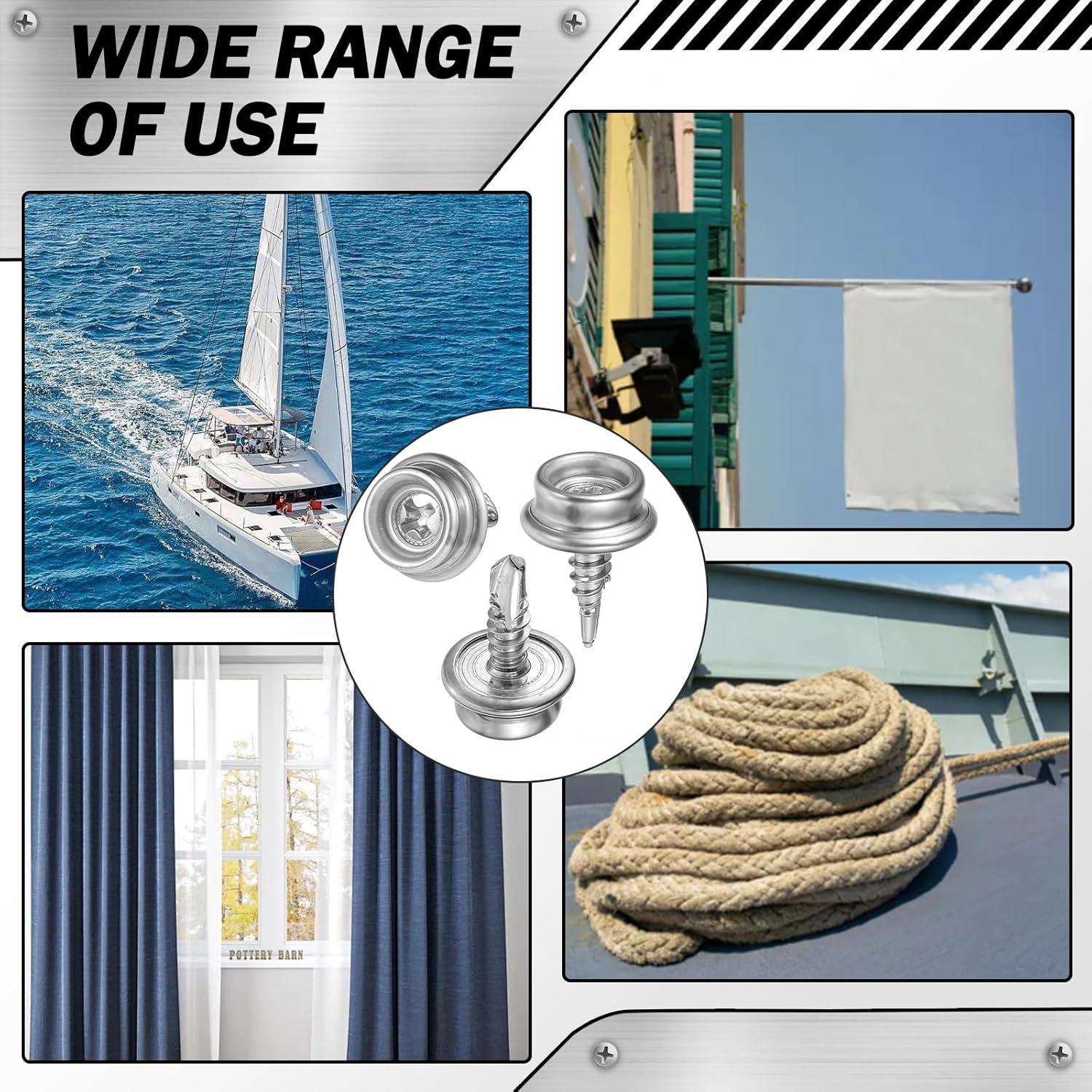 Kit de 24 Botones de Lona Acero Inoxidable 1.8x1.2 cm