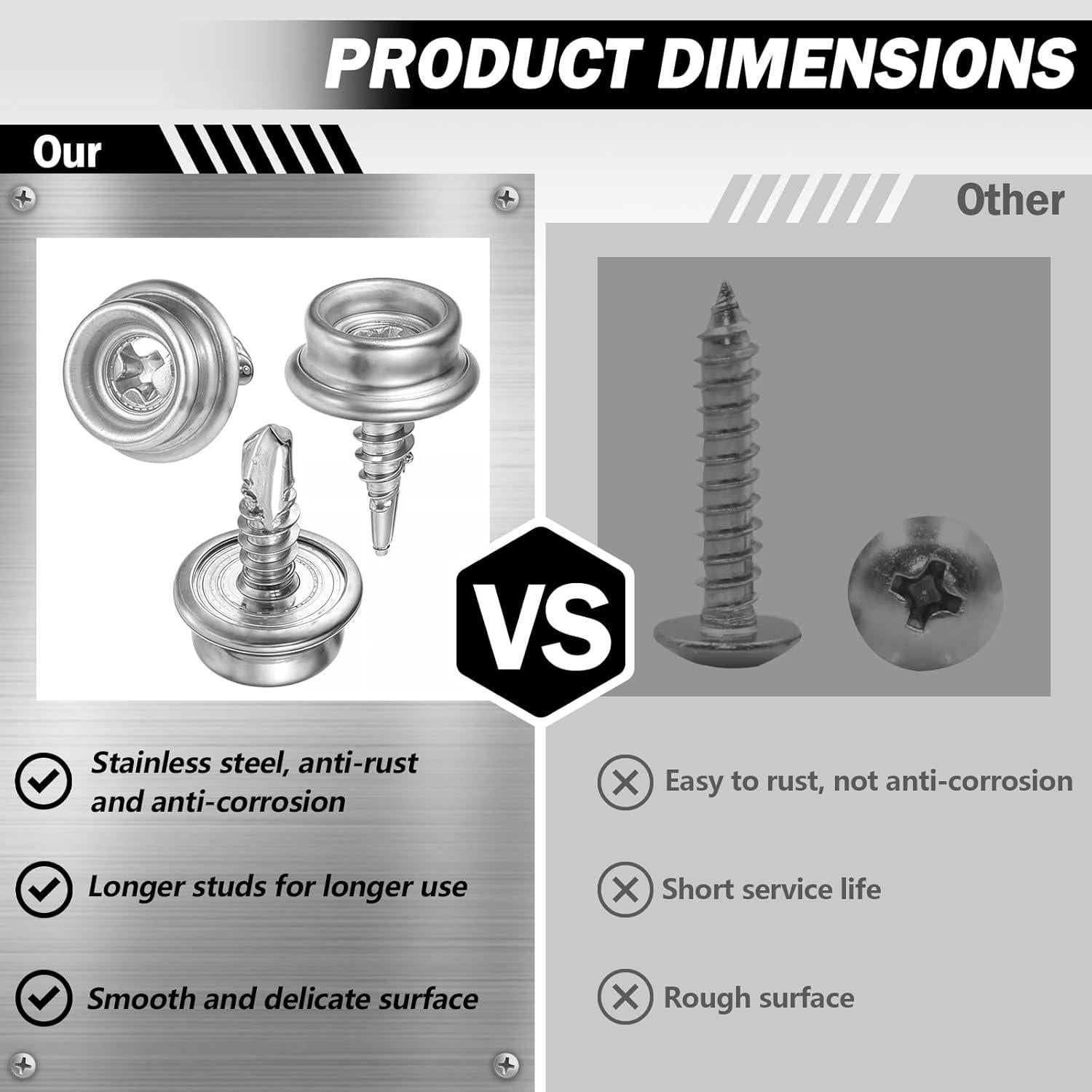 Kit de 24 Botones de Lona Acero Inoxidable 1.8x1.2 cm