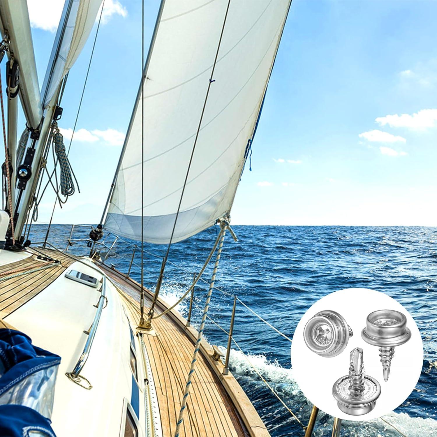 Kit de 24 Botones de Lona Acero Inoxidable 1.8x1.2 cm