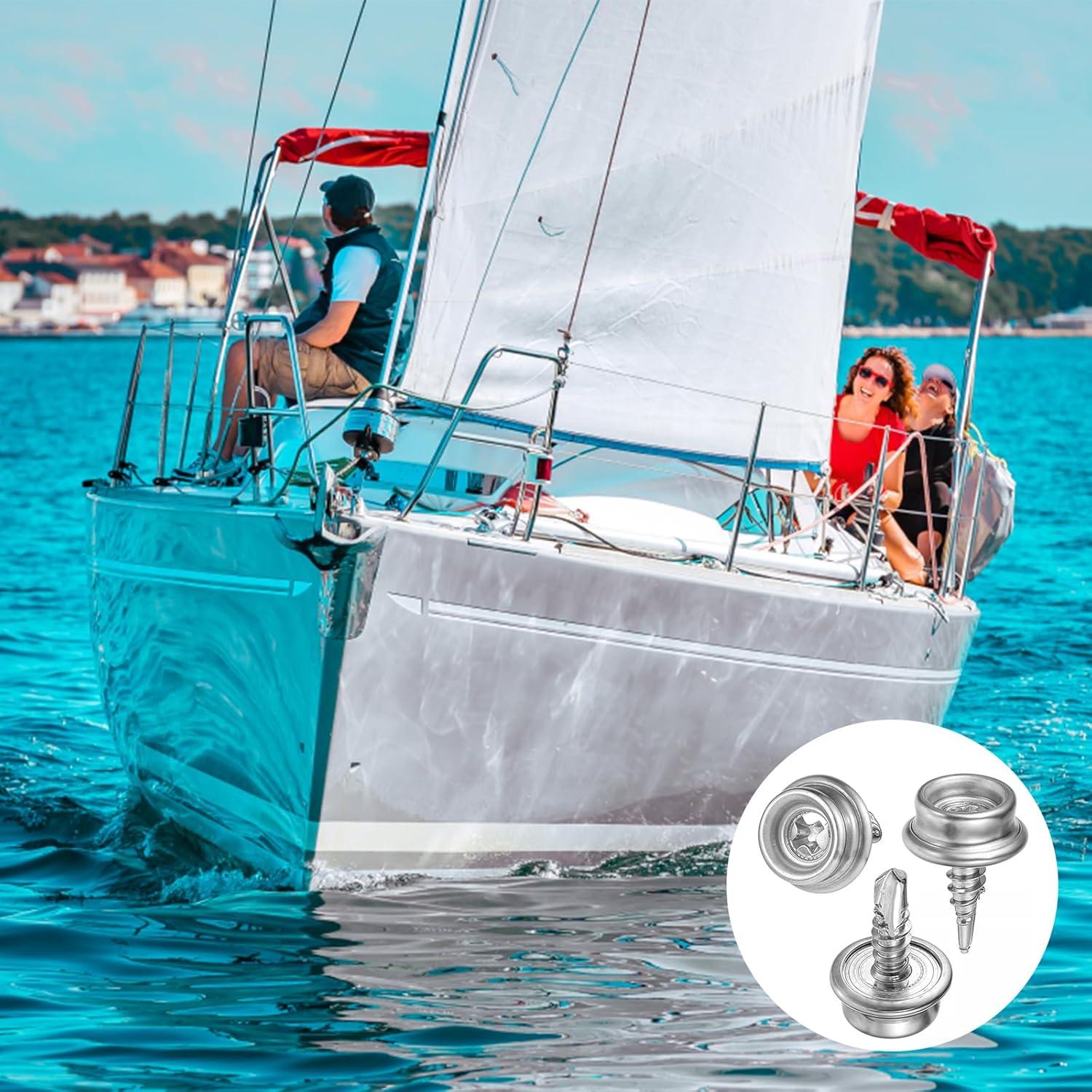 Kit de 24 Botones de Lona Acero Inoxidable 1.8x1.2 cm