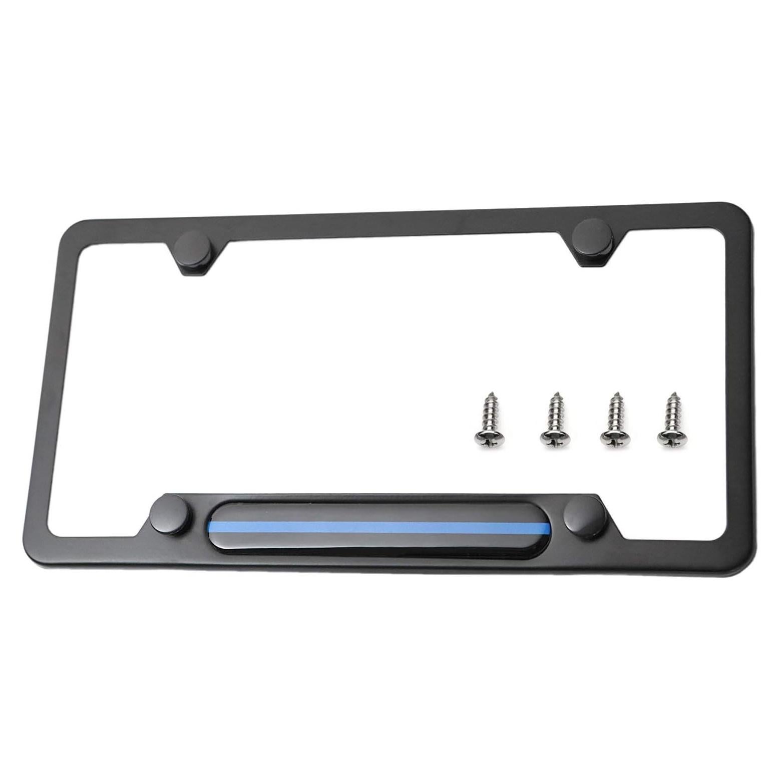 Marco de Placa de Licencia LFPartS Acero Inoxidable Negro 30.48x15.24cm