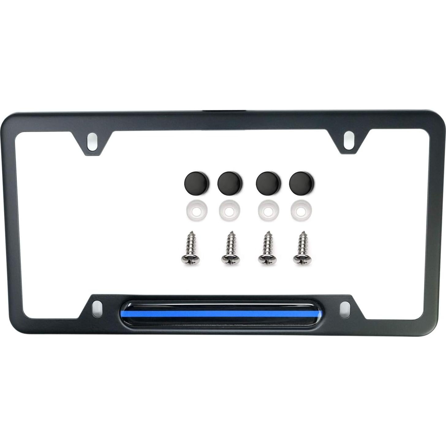 Marco de Placa de Licencia LFPartS Acero Inoxidable Negro 30.48x15.24cm