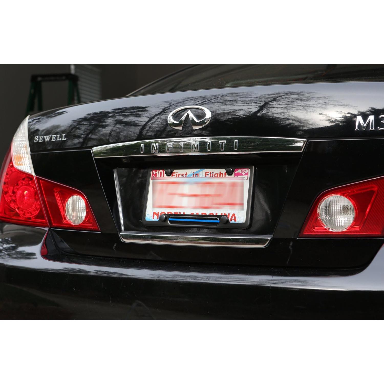 Marco de Placa de Licencia LFPartS Acero Inoxidable Negro 30.48x15.24cm