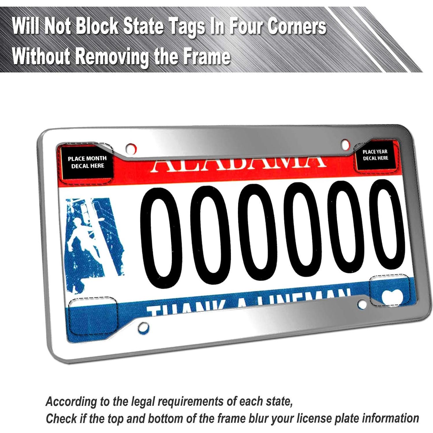 Marco de Placa de Licencia AOOTF Acero Inoxidable 4 Agujeros