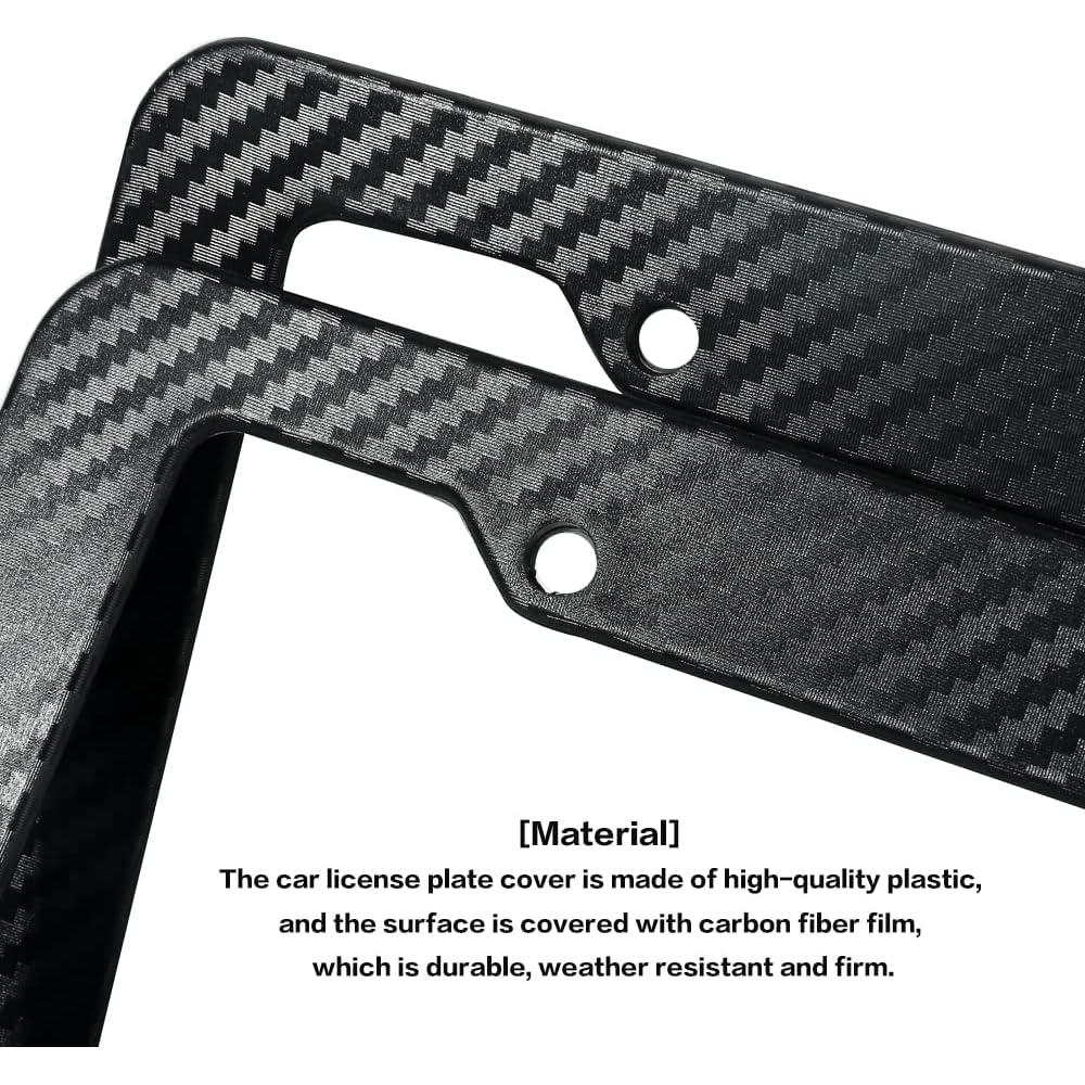 Paquete de 2 Marcos de Placa de Licencia Reswish Fibra de Carbono