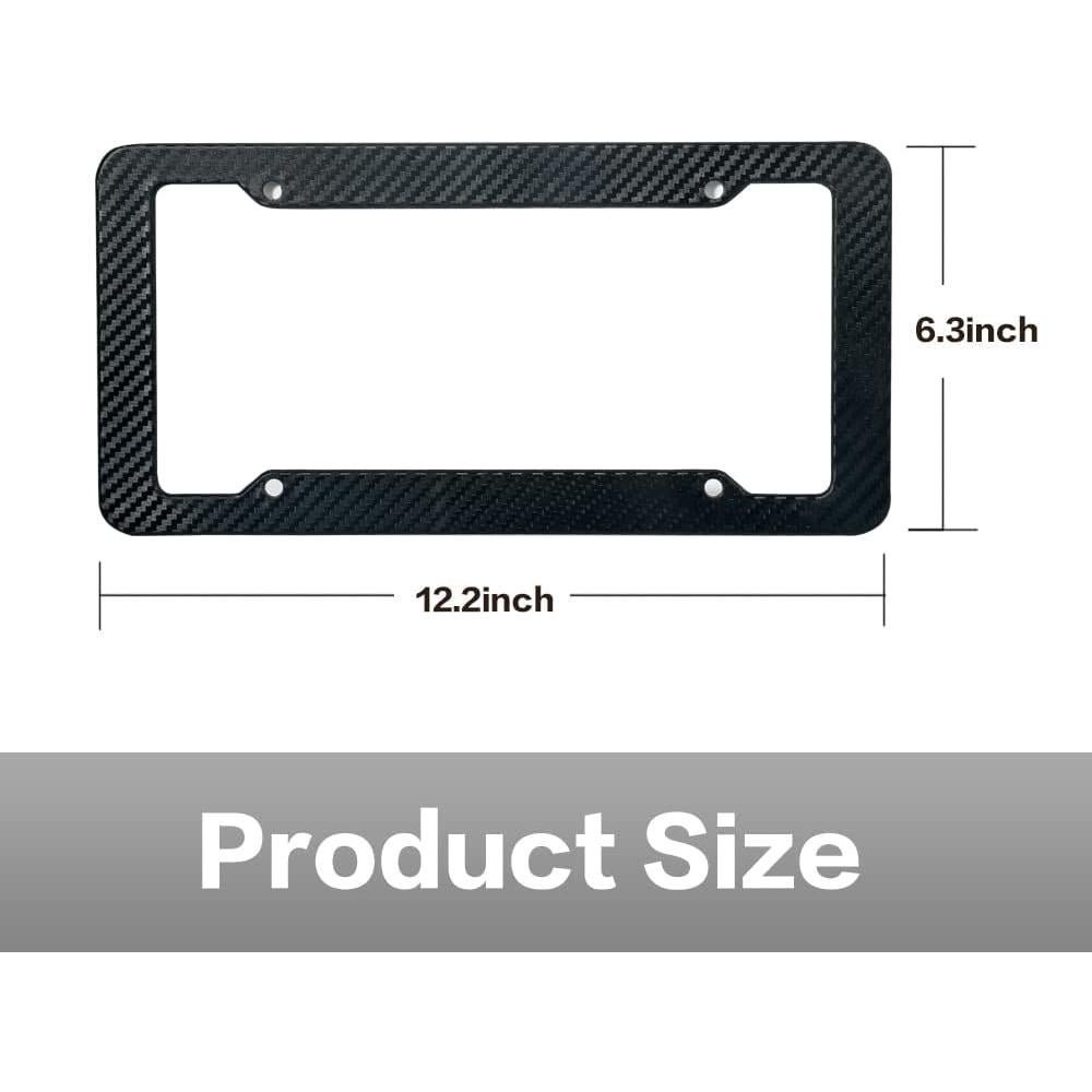 Paquete de 2 Marcos de Placa de Licencia Reswish Fibra de Carbono