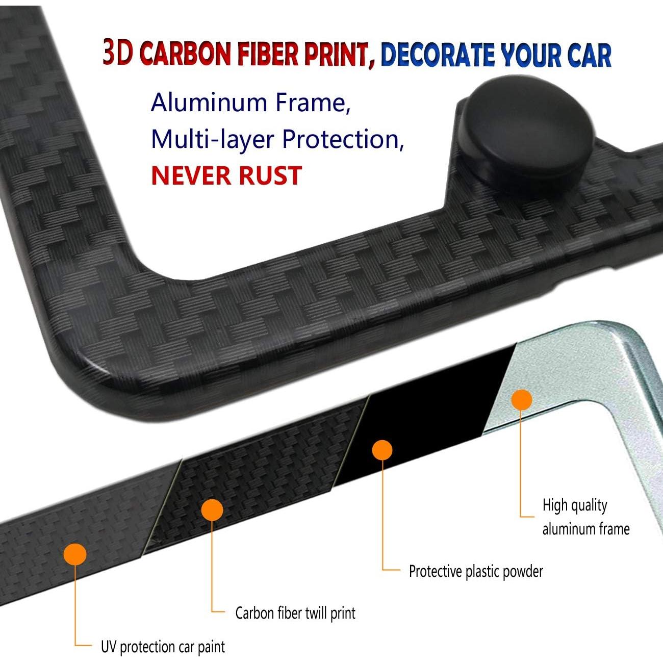 Marco de Placa de Licencia Aootf Fibra de Carbono 30.5x15.2 cm