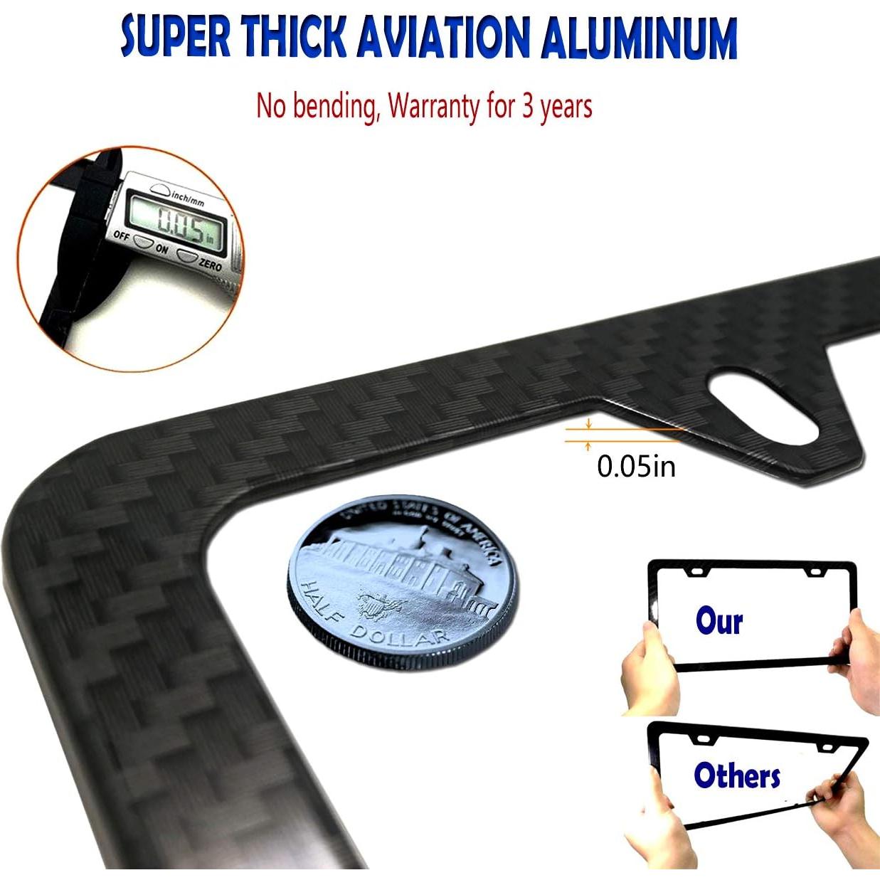 Marco de Placa de Licencia Aootf Fibra de Carbono 30.5x15.2 cm