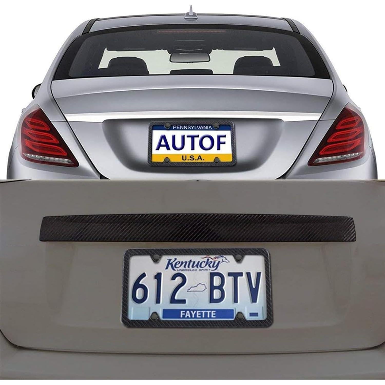 Marco de Placa de Licencia Aootf Fibra de Carbono 30.5x15.2 cm