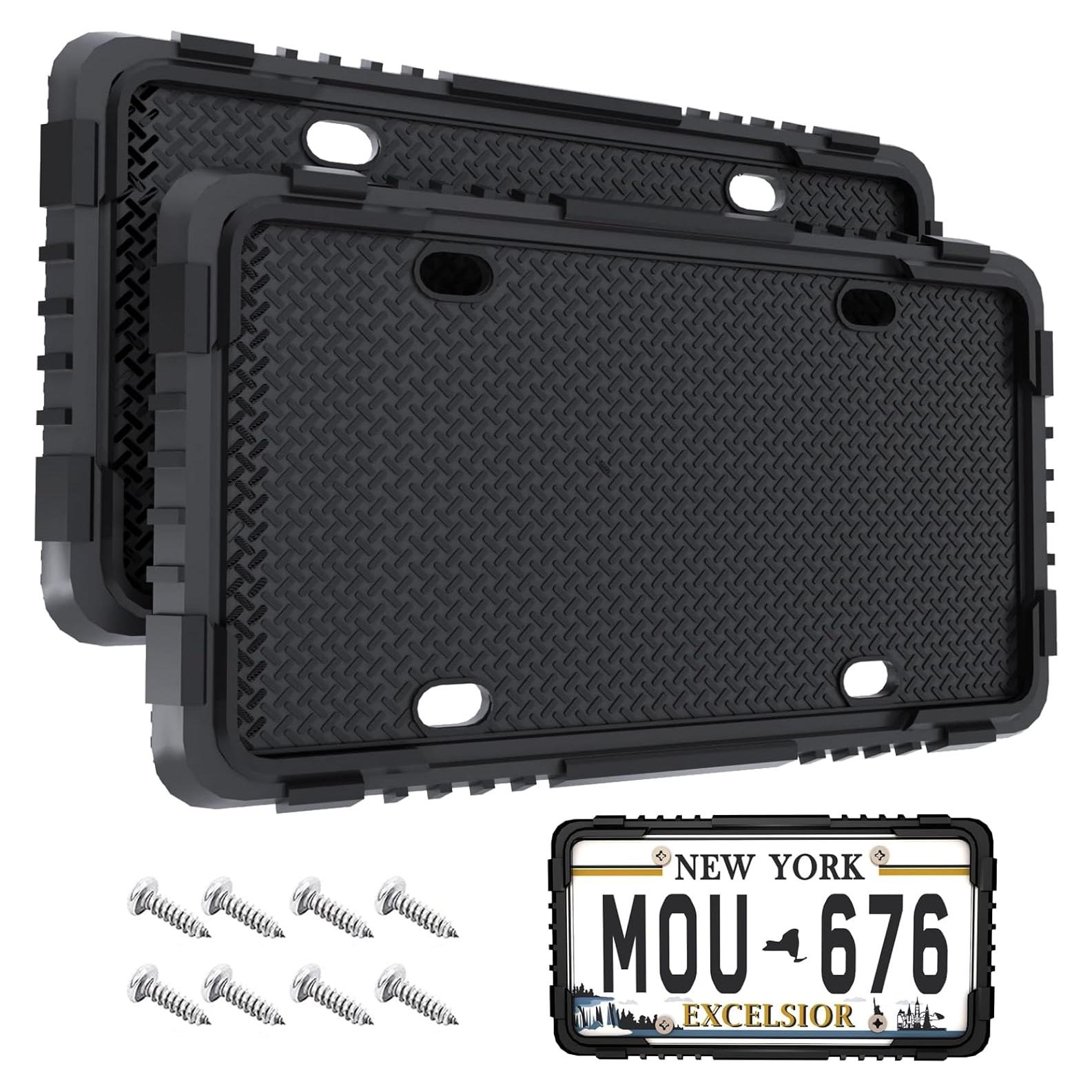 Marco de Placa de Licencia de Silicona Negra Crossarctic - Paquete de 2