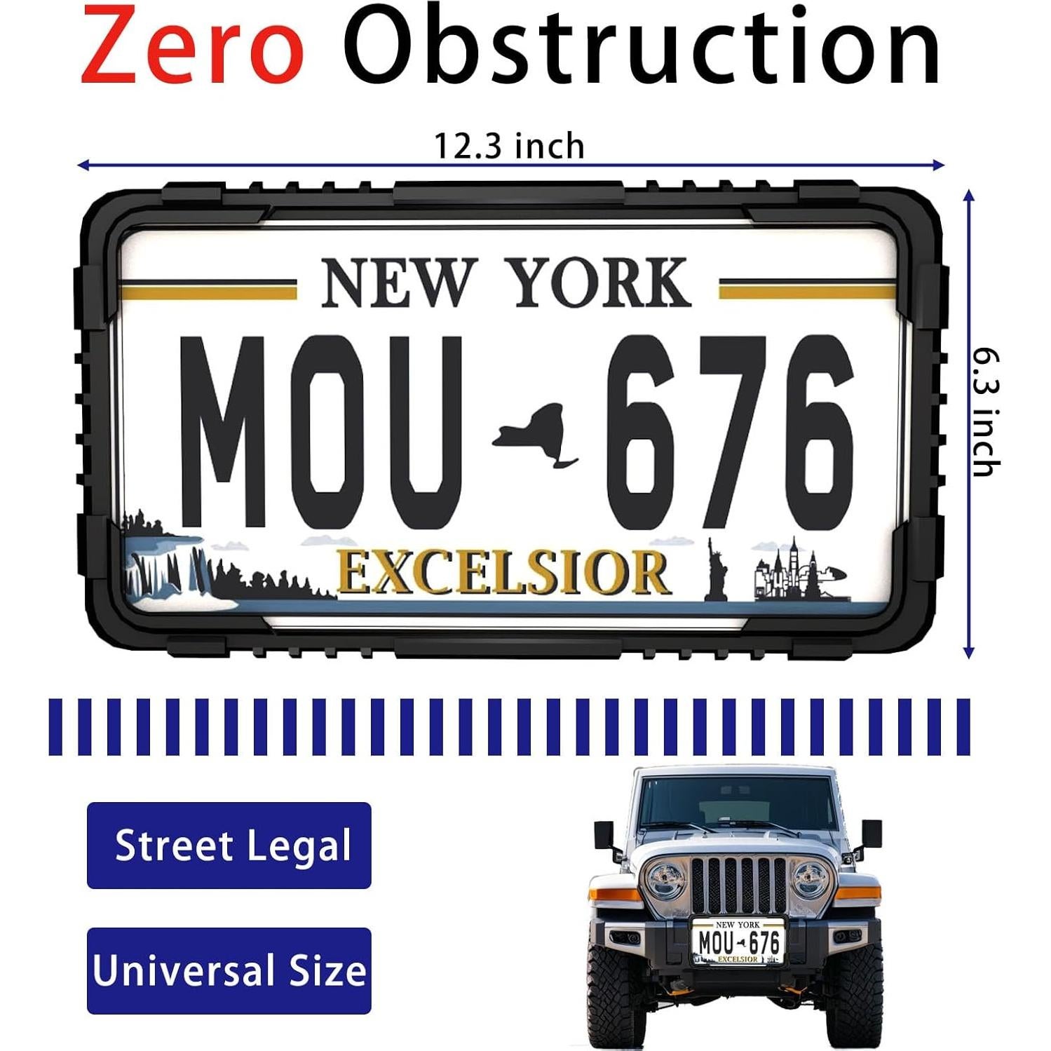 Marco de Placa de Licencia de Silicona Negra Crossarctic - Paquete de 2