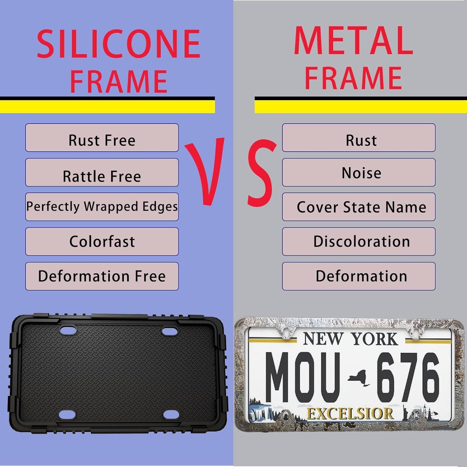 Marco de Placa de Licencia de Silicona Negra Crossarctic - Paquete de 2