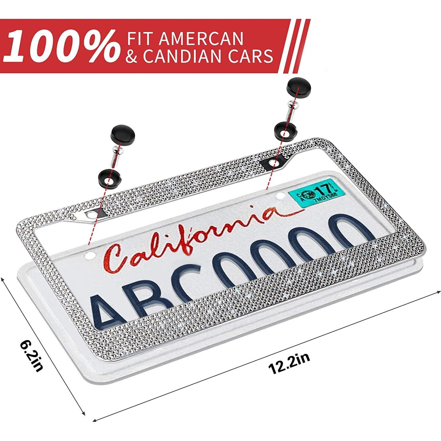 Marco de Placa de Licencia Brillante OKLPF con Rhinestones