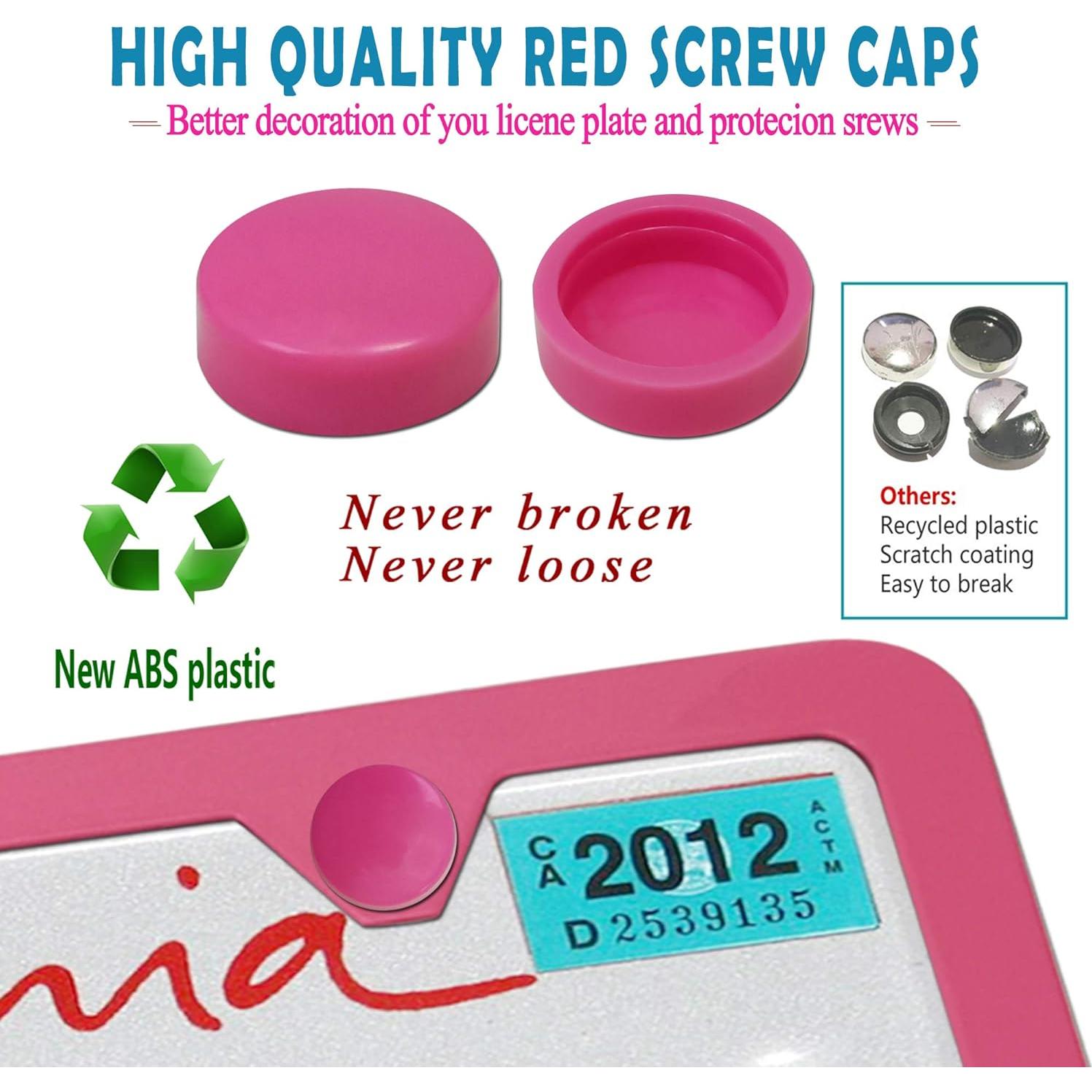 Marco de Placa de Licencia BGGTMO Rosa - Metal Aluminio, 2 Piezas