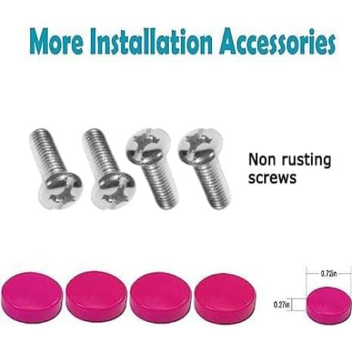 Marco de Placa de Licencia BGGTMO Rosa - Metal Aluminio, 2 Piezas