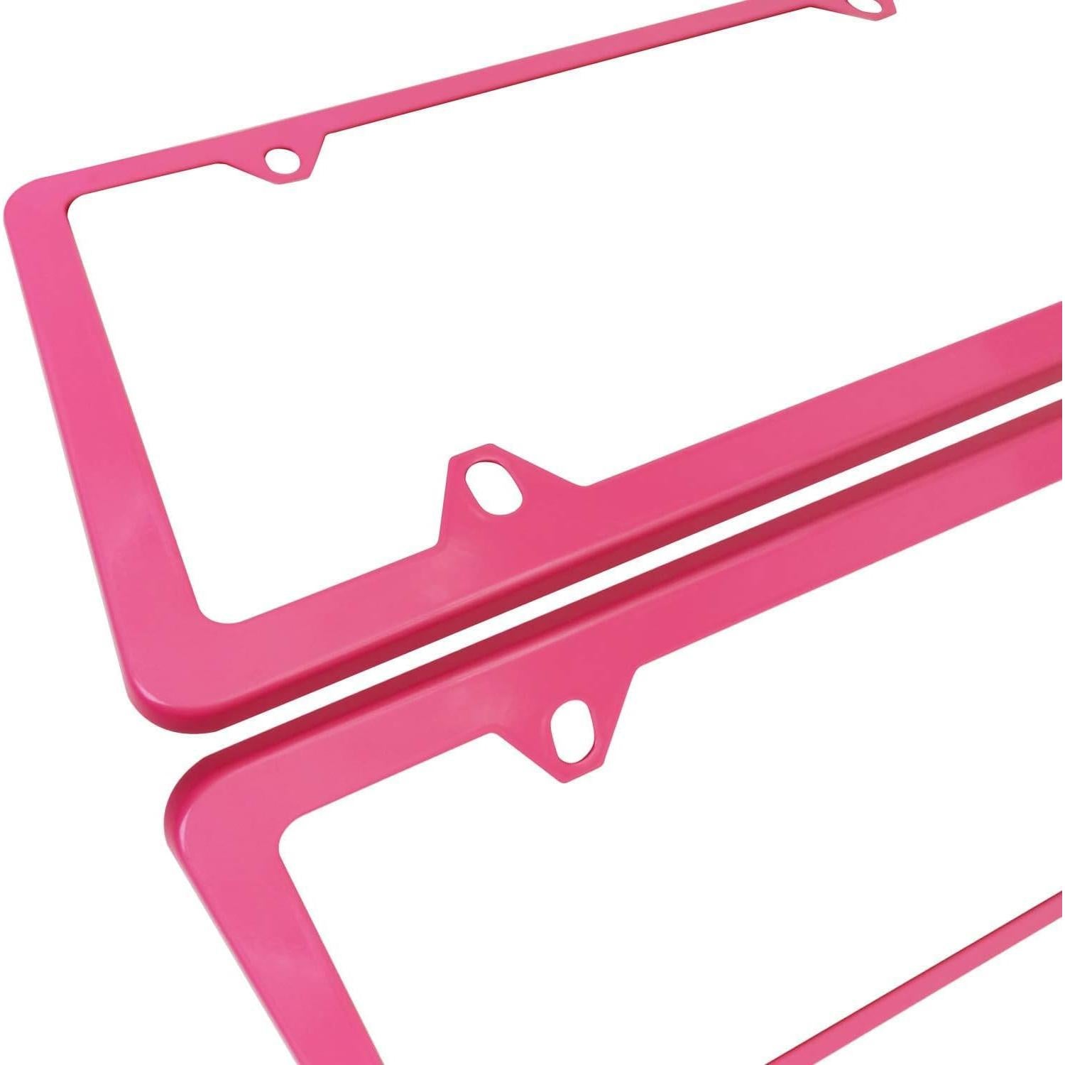 Marco de Placa de Licencia BGGTMO Rosa - Metal Aluminio, 2 Piezas