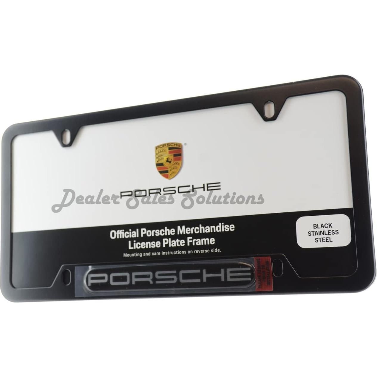 Marco de Licencia Porsche PNA 702 005 00 Acero Inoxidable Negro