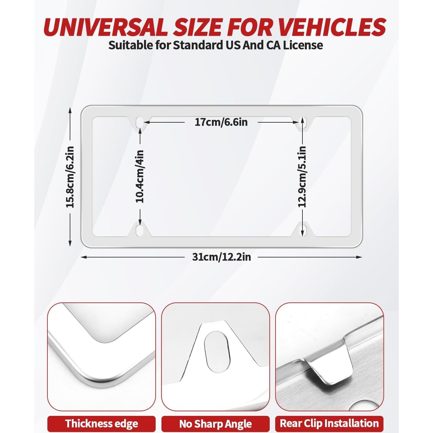Marco de Placa de Licencia Cromo Abvsdu Universal 30.5x15.2cm