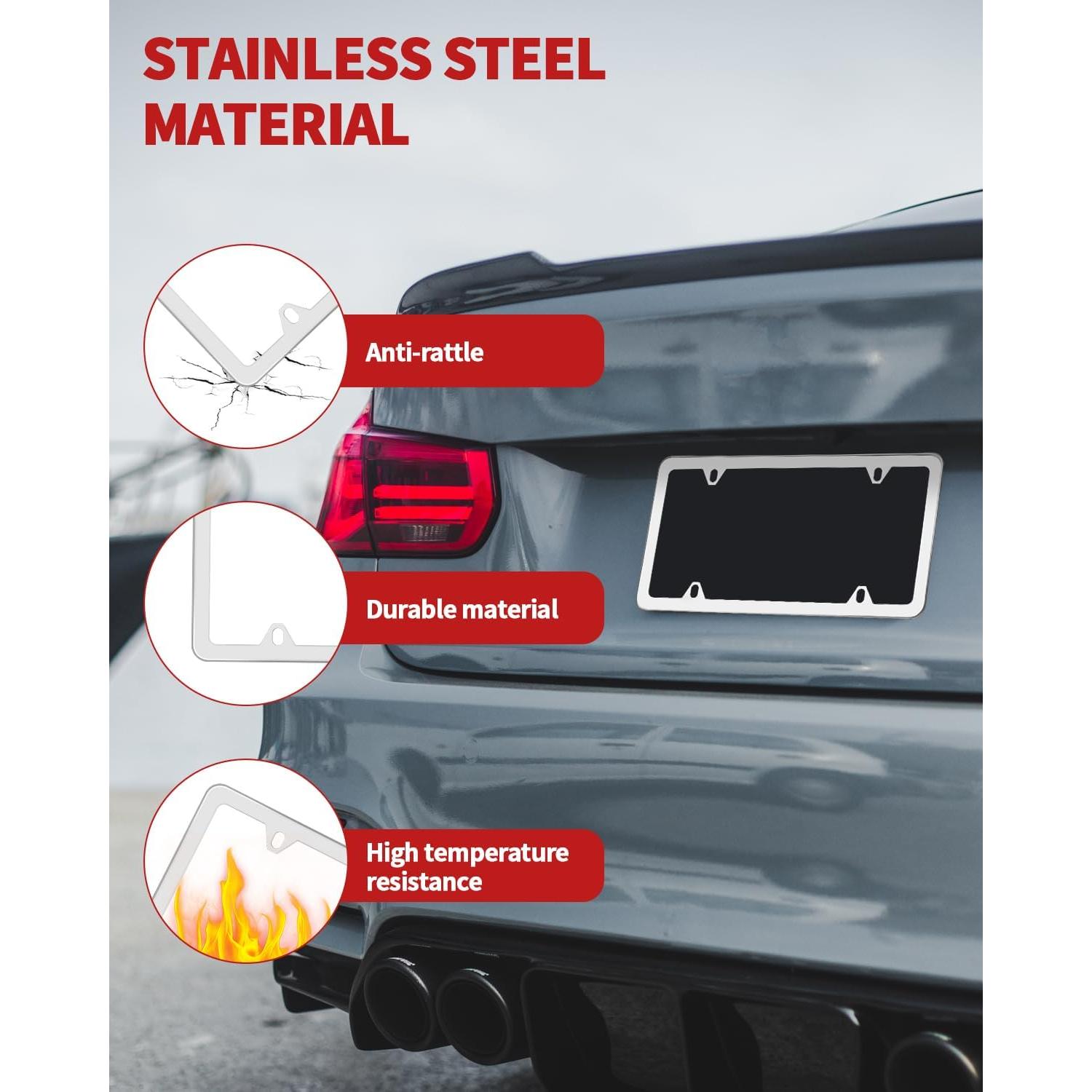 Marco de Placa de Licencia Cromo Abvsdu Universal 30.5x15.2cm