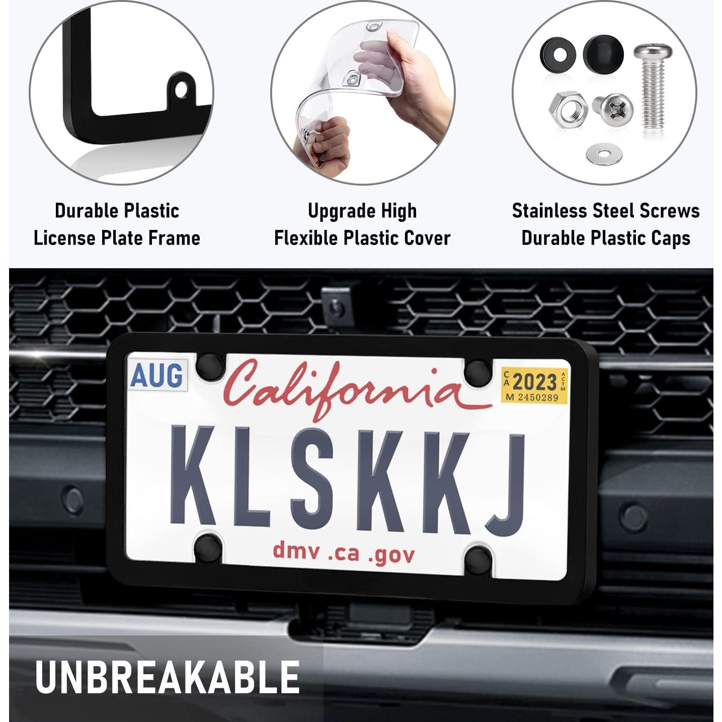 Combo 2 Fundas Transparentes KLSKKJ para Placas de Licencia