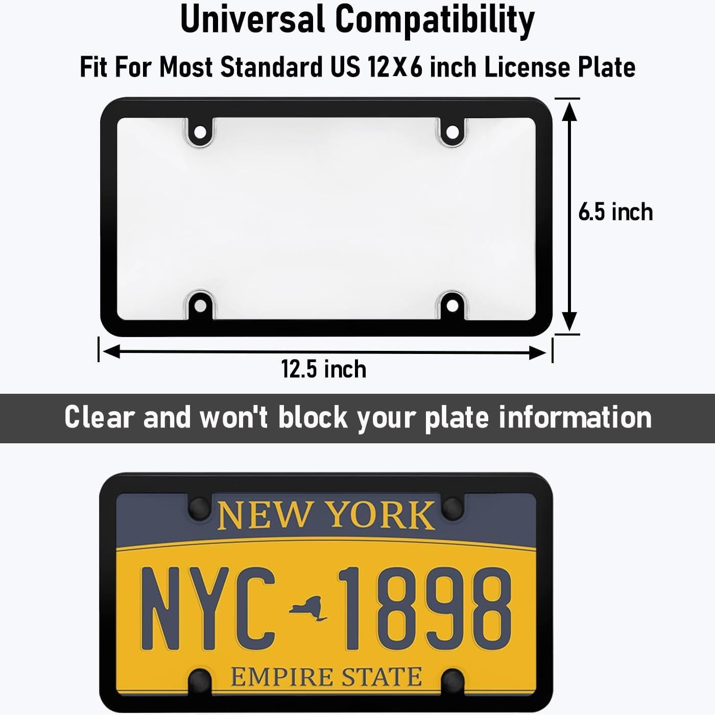 Combo 2 Fundas Transparentes KLSKKJ para Placas de Licencia