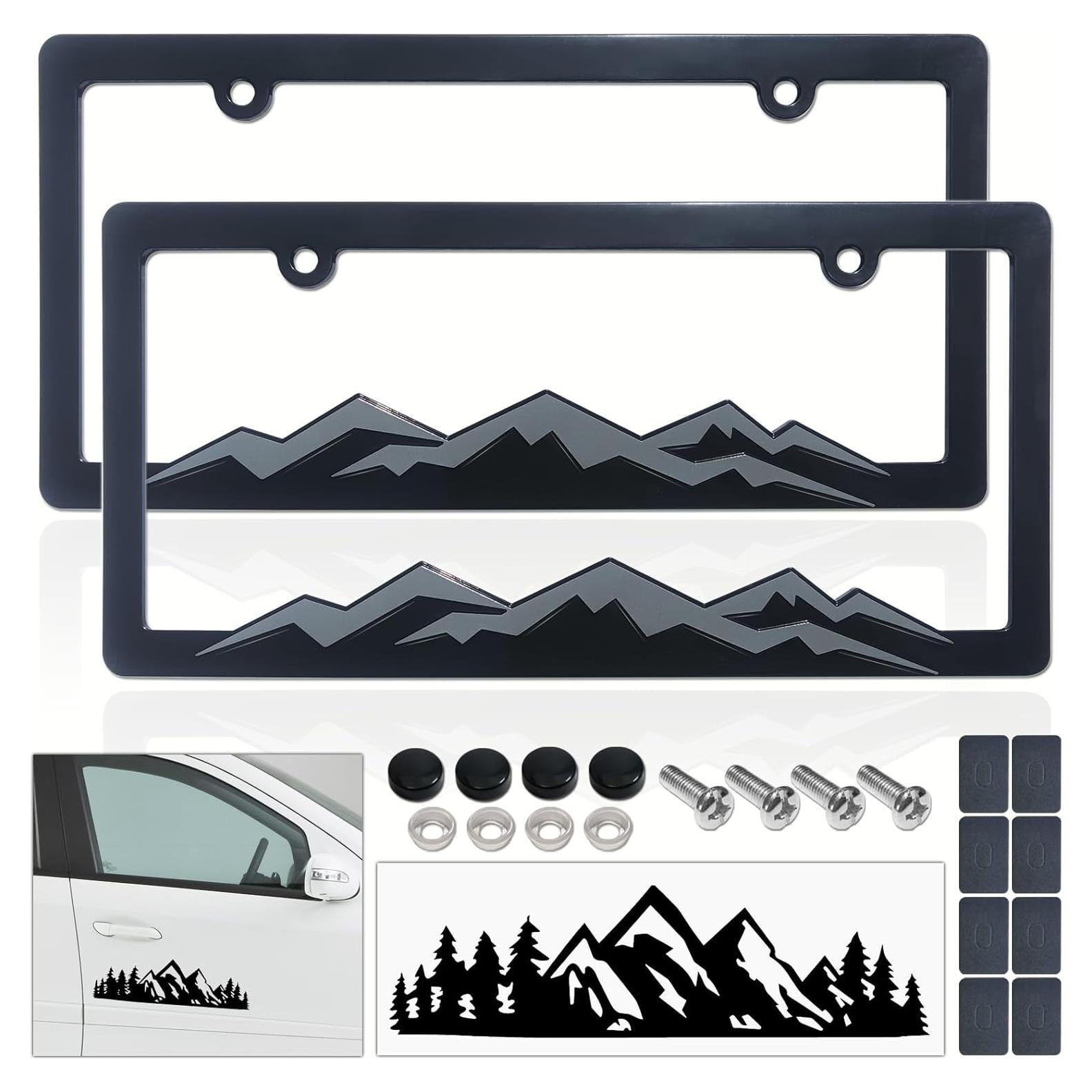 Marco de Placa de Licencia BGGTMO Montaña 16x31cm Gris