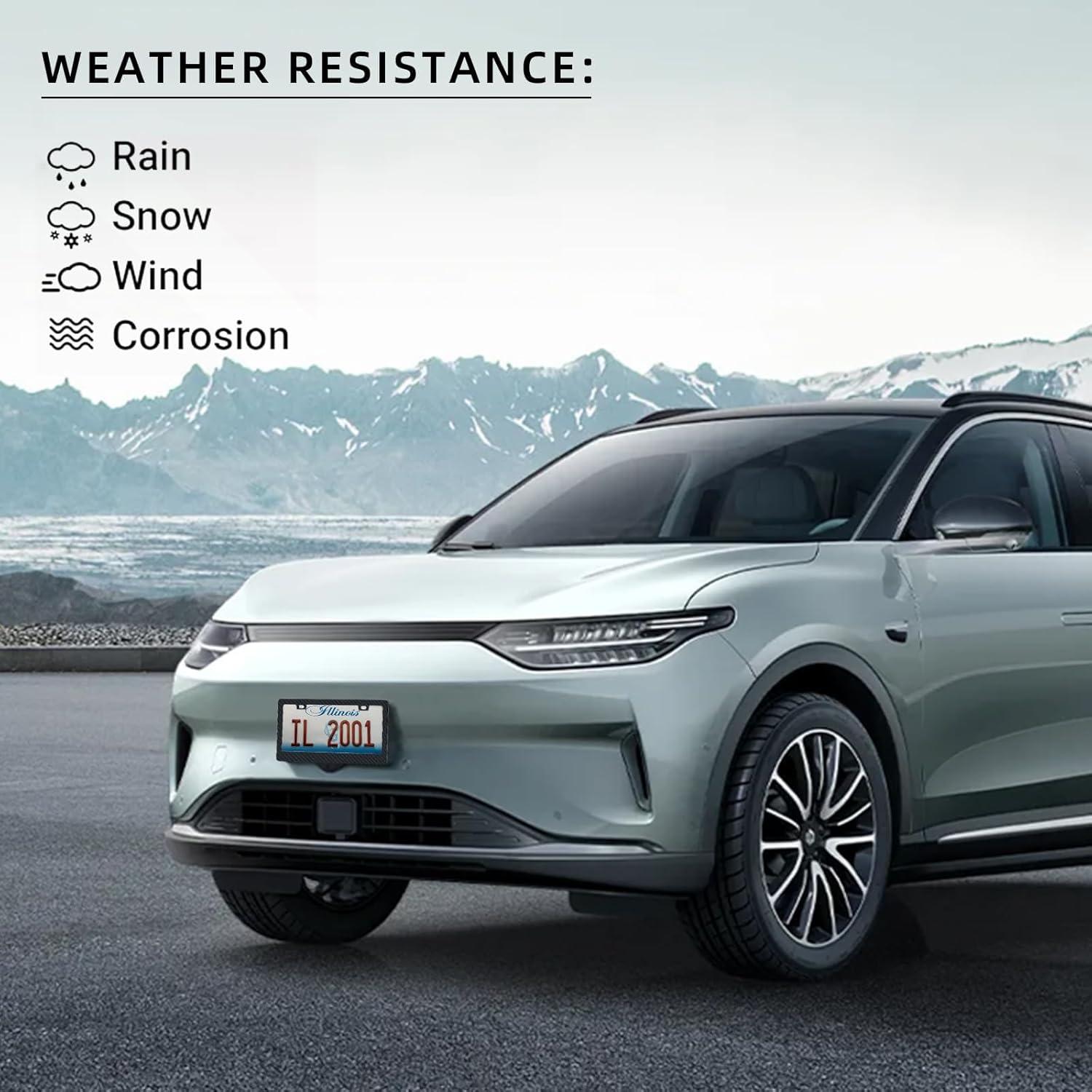 Marco de Placa de Licencia de Fibra de Carbono EWBN - Paquete de 2