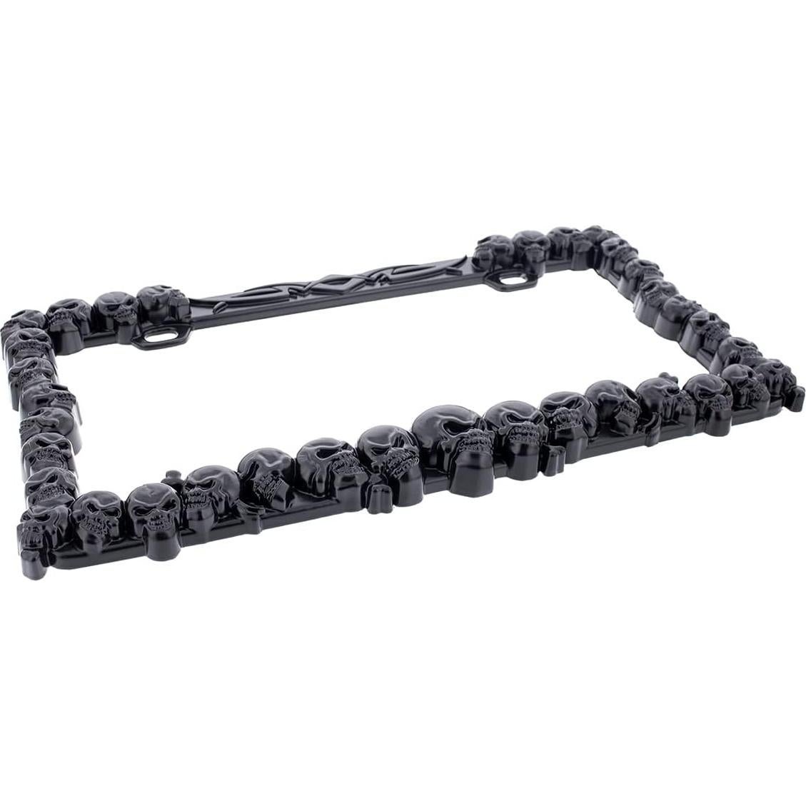 Marco de Placa de Licencia Calavera Negra United Pacific 17.3x33.4cm