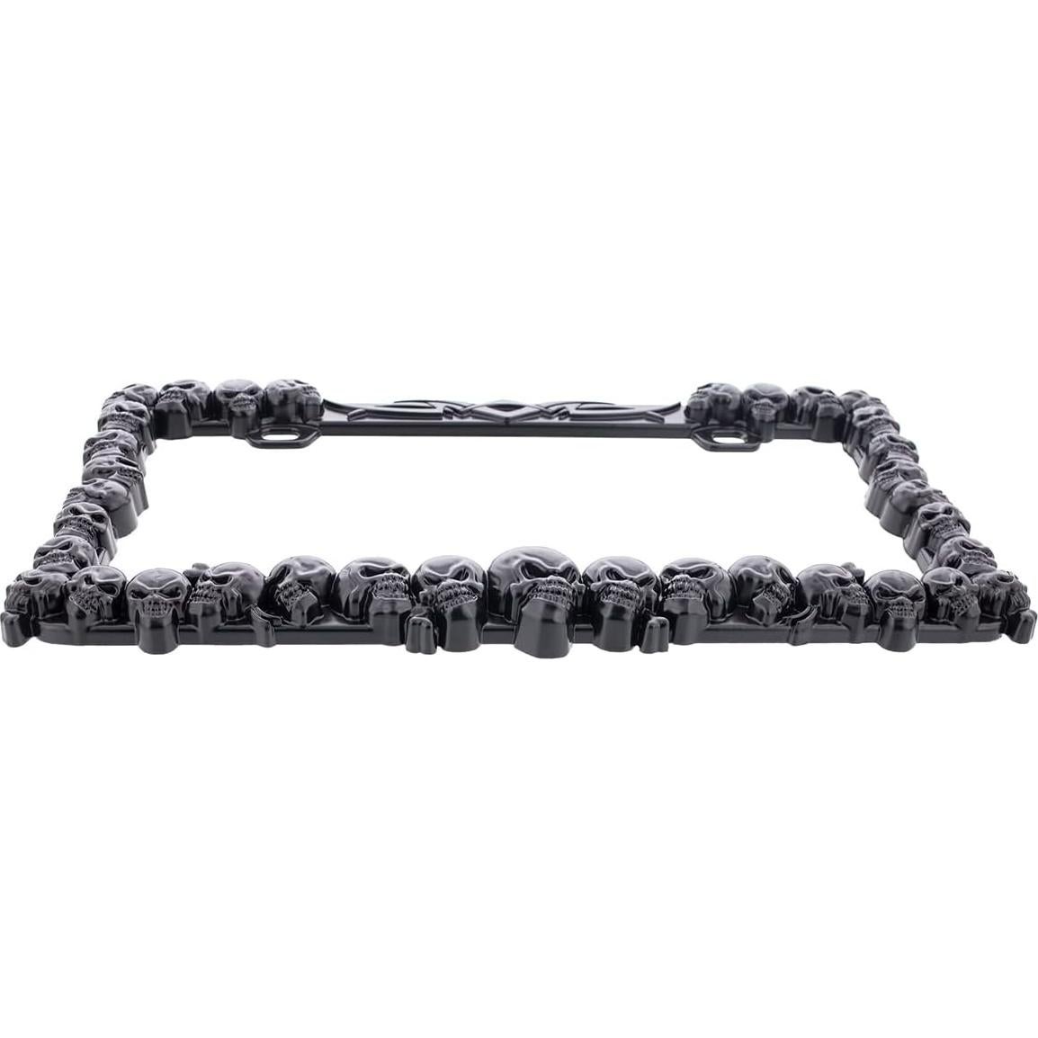 Marco de Placa de Licencia Calavera Negra United Pacific 17.3x33.4cm