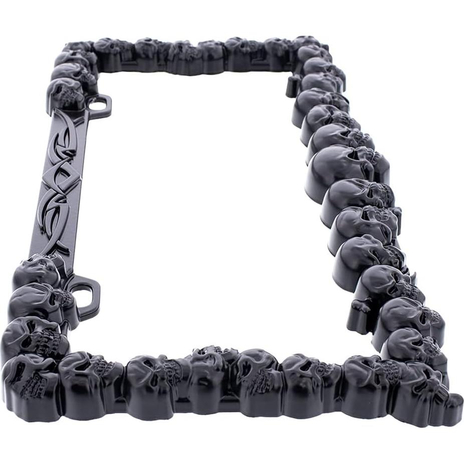 Marco de Placa de Licencia Calavera Negra United Pacific 17.3x33.4cm