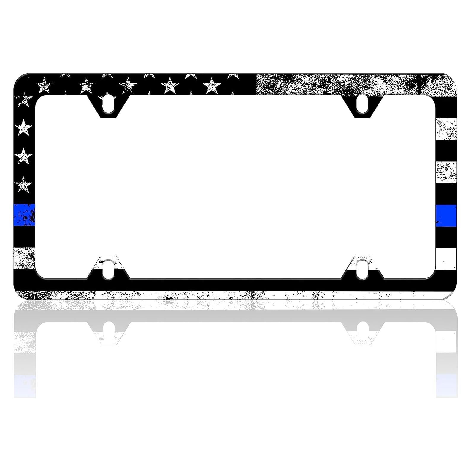 Marco de Placa de Licencia RTINRAN Bandera Americana Vintage 30.48x15.24 cm