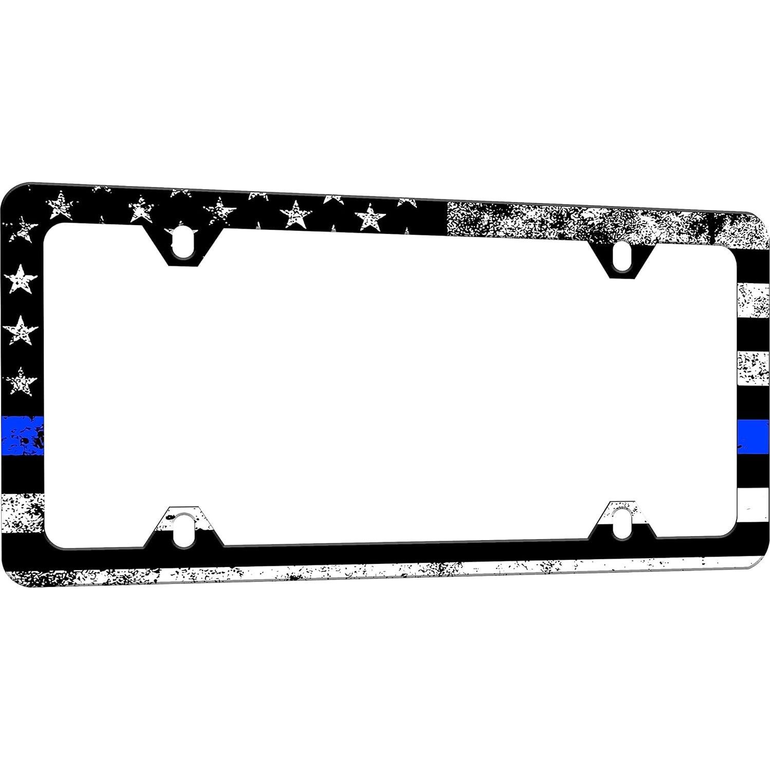 Marco de Placa de Licencia RTINRAN Bandera Americana Vintage 30.48x15.24 cm