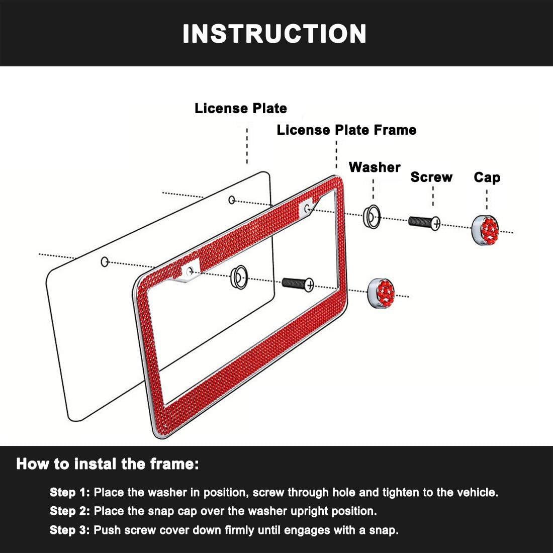 Marco de Placa de Licencia TZARROT Rojo Brillante Universal