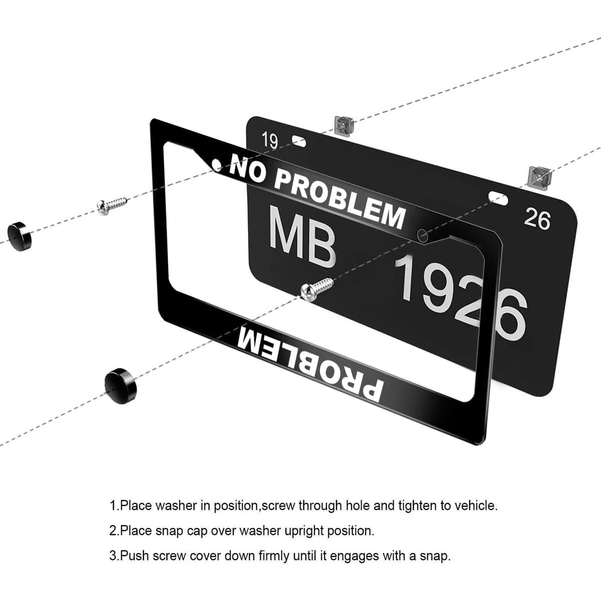 Marco de Placa de Licencia NOCITUN Acero Inoxidable 30.48x15.24cm