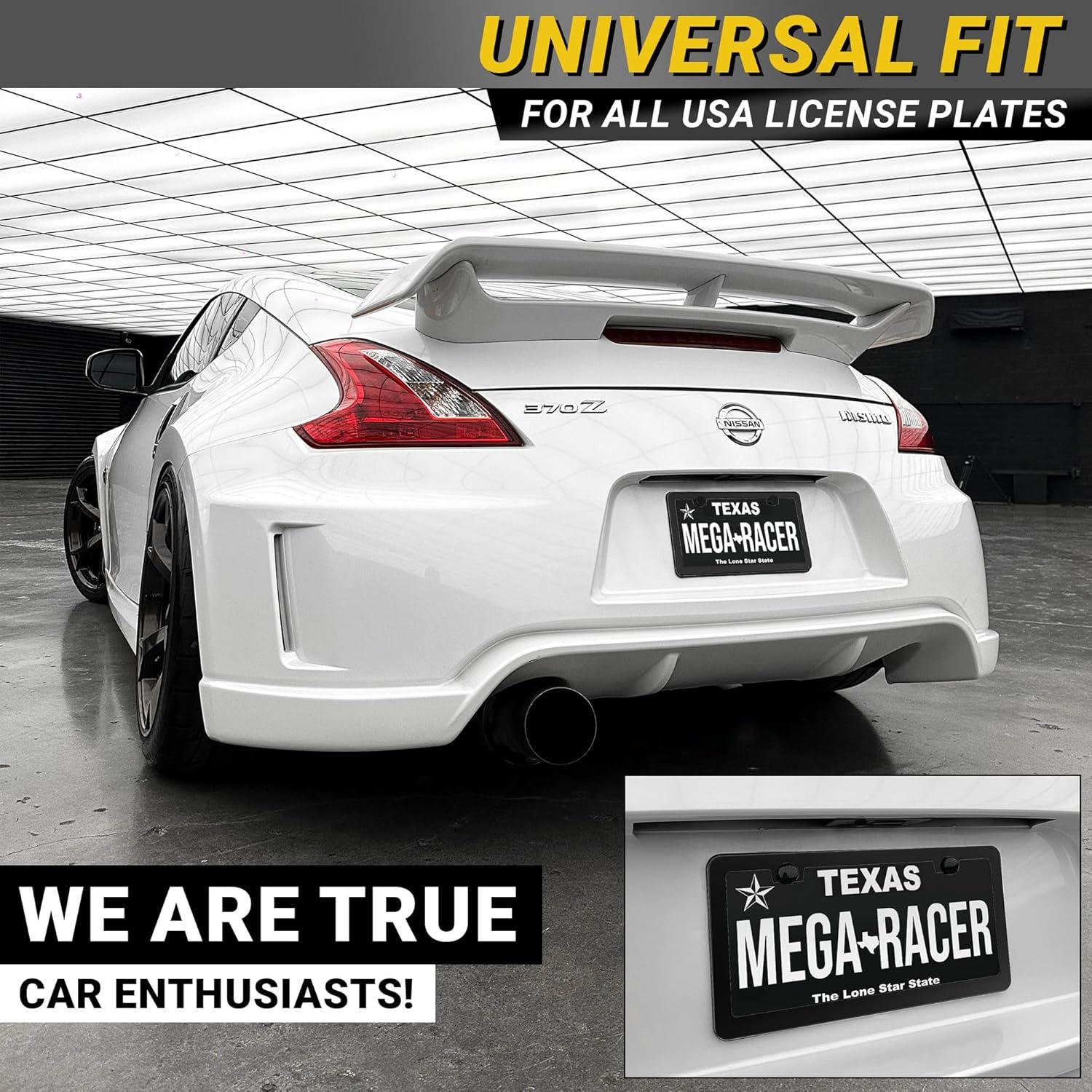 Marco de Placa de Licencia Mega Racer Negro Mate Universal