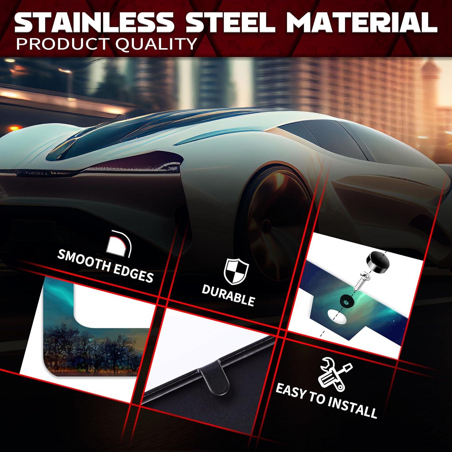 Marco de Placa de Licencia Personalizado Omw2fyb Aurora Cielo Nocturno