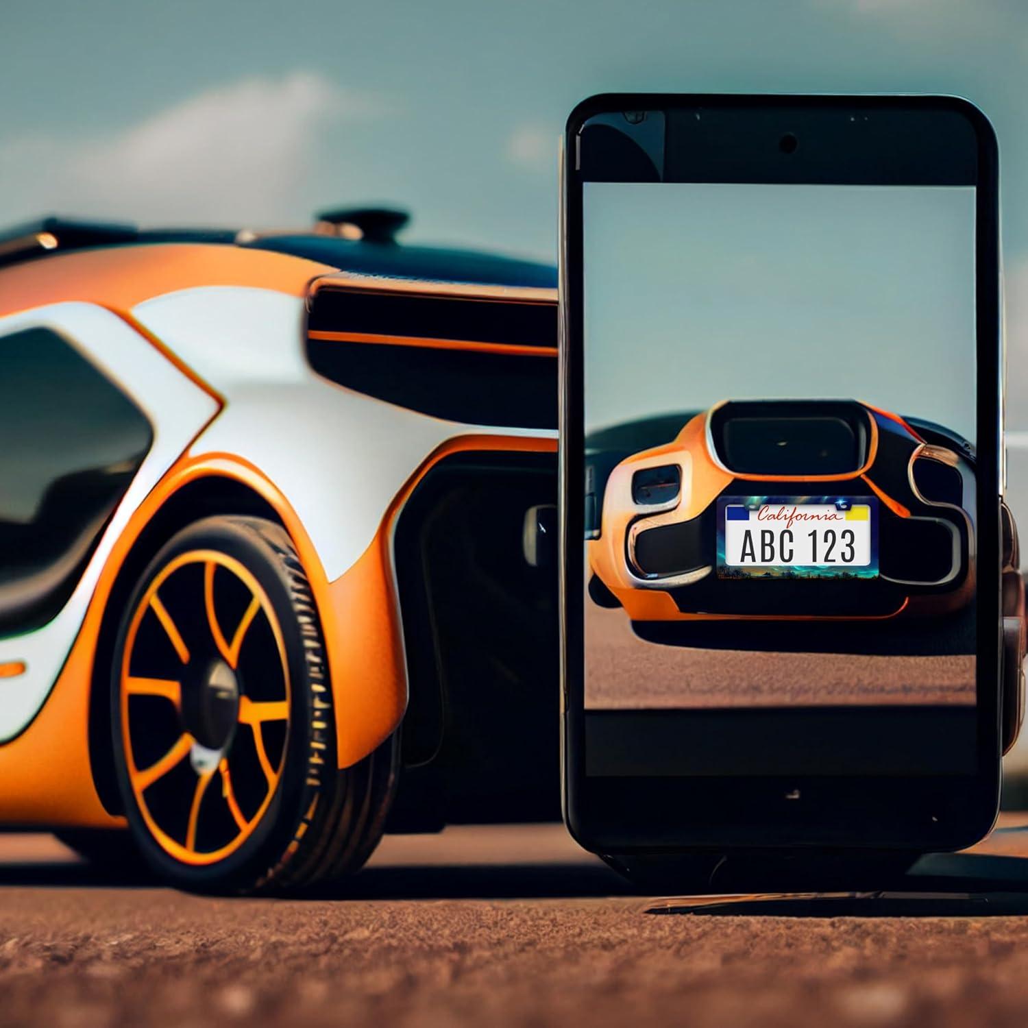 Marco de Placa de Licencia Personalizado Omw2fyb Aurora Cielo Nocturno