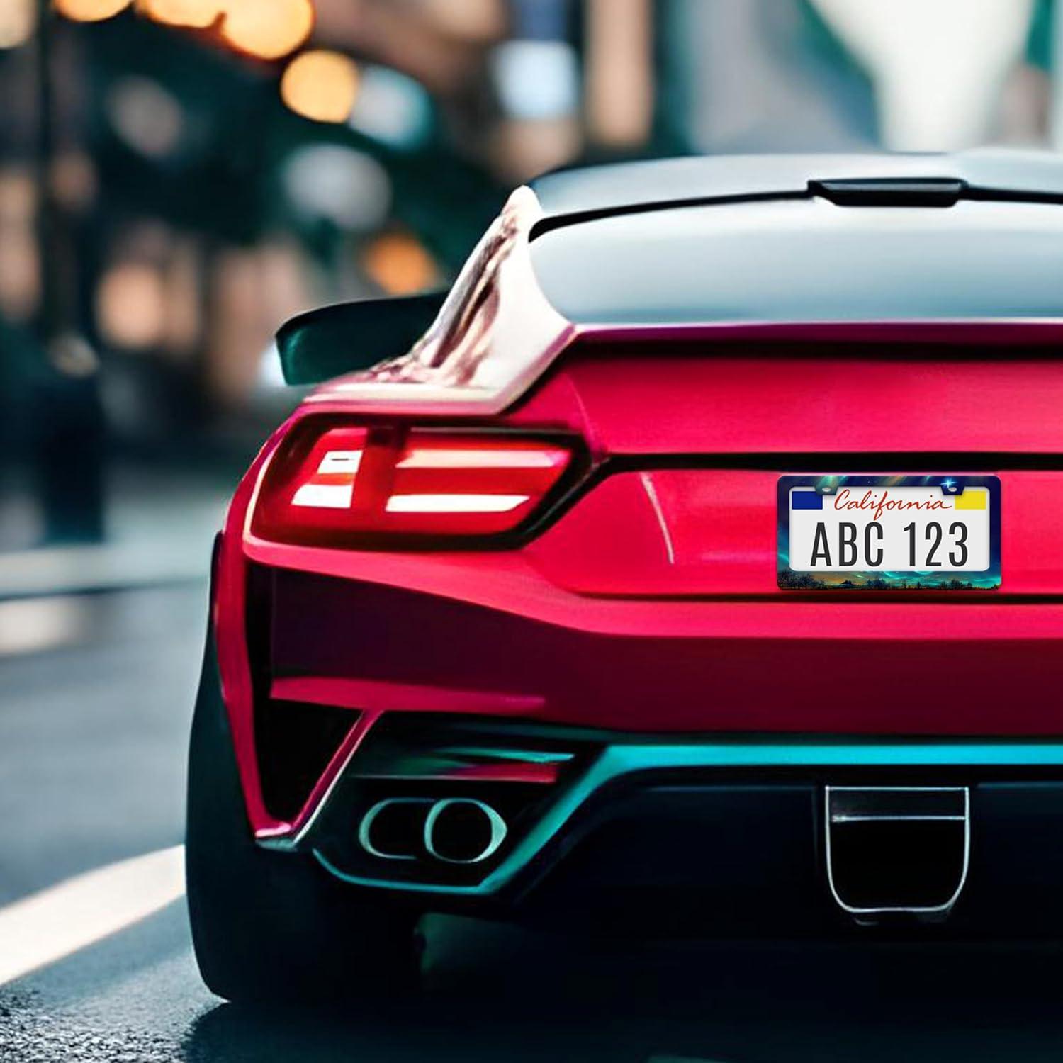 Marco de Placa de Licencia Personalizado Omw2fyb Aurora Cielo Nocturno