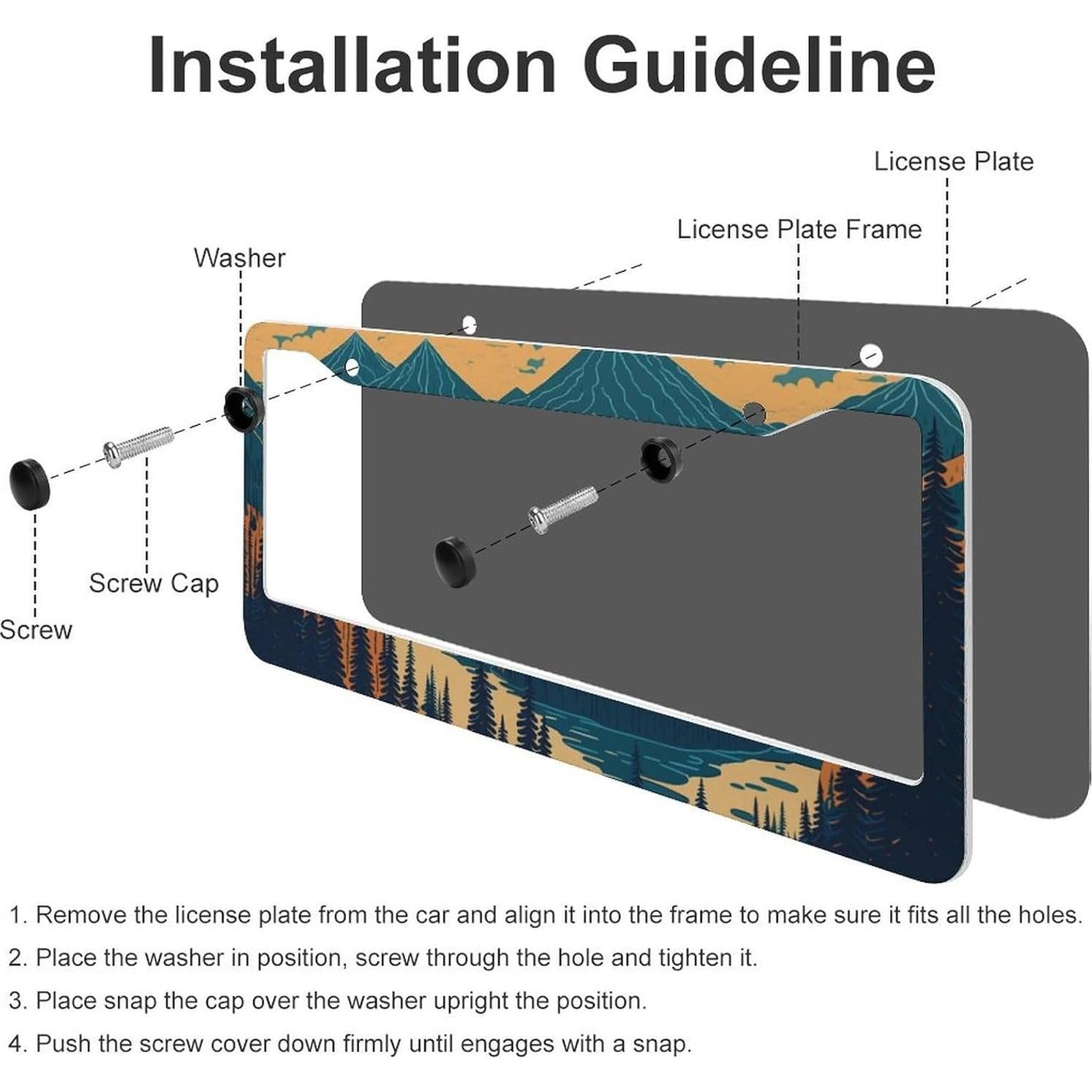 Marcos de Placas de Licencia TQFTPT - Juego de 2 Piezas Aluminio