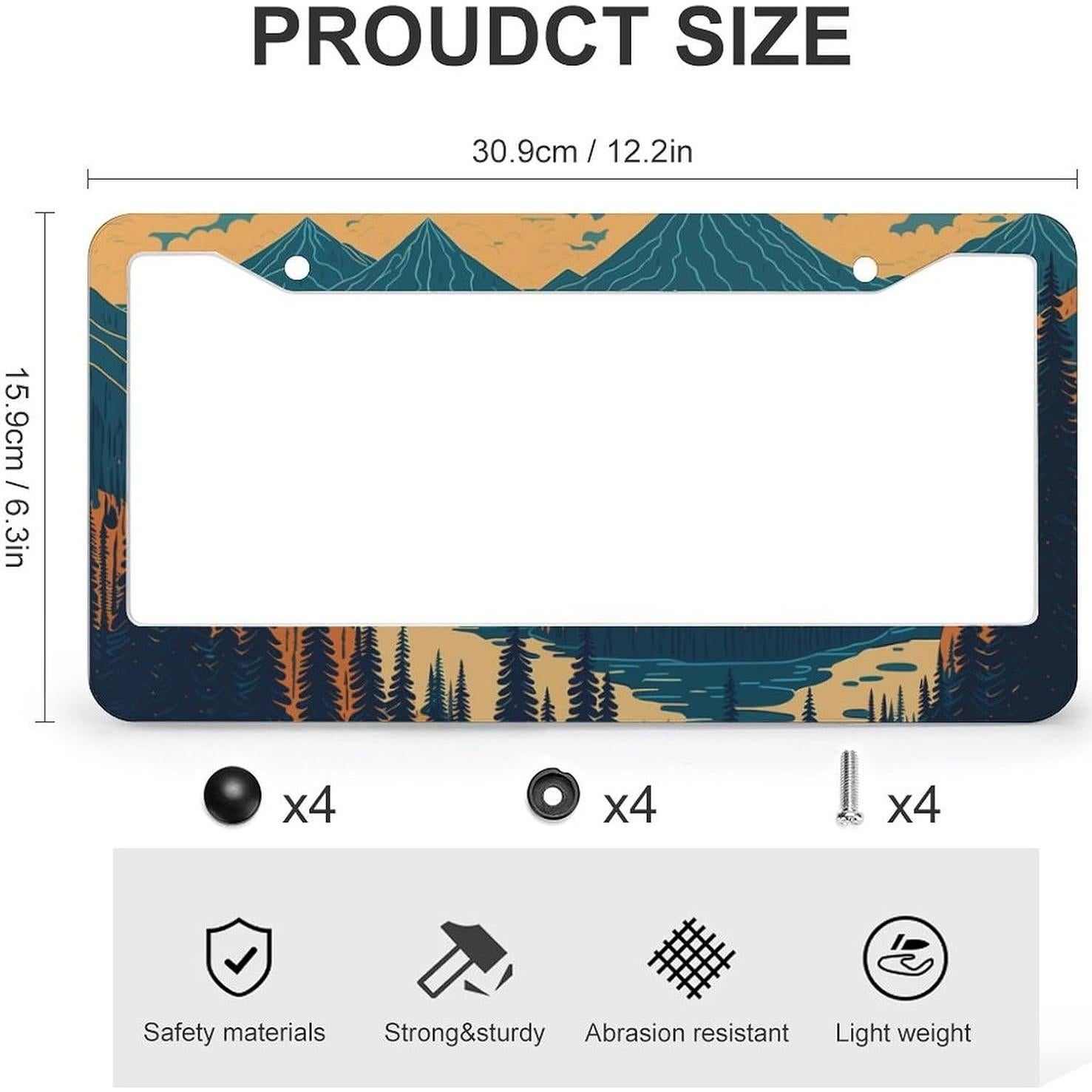 Marcos de Placas de Licencia TQFTPT - Juego de 2 Piezas Aluminio