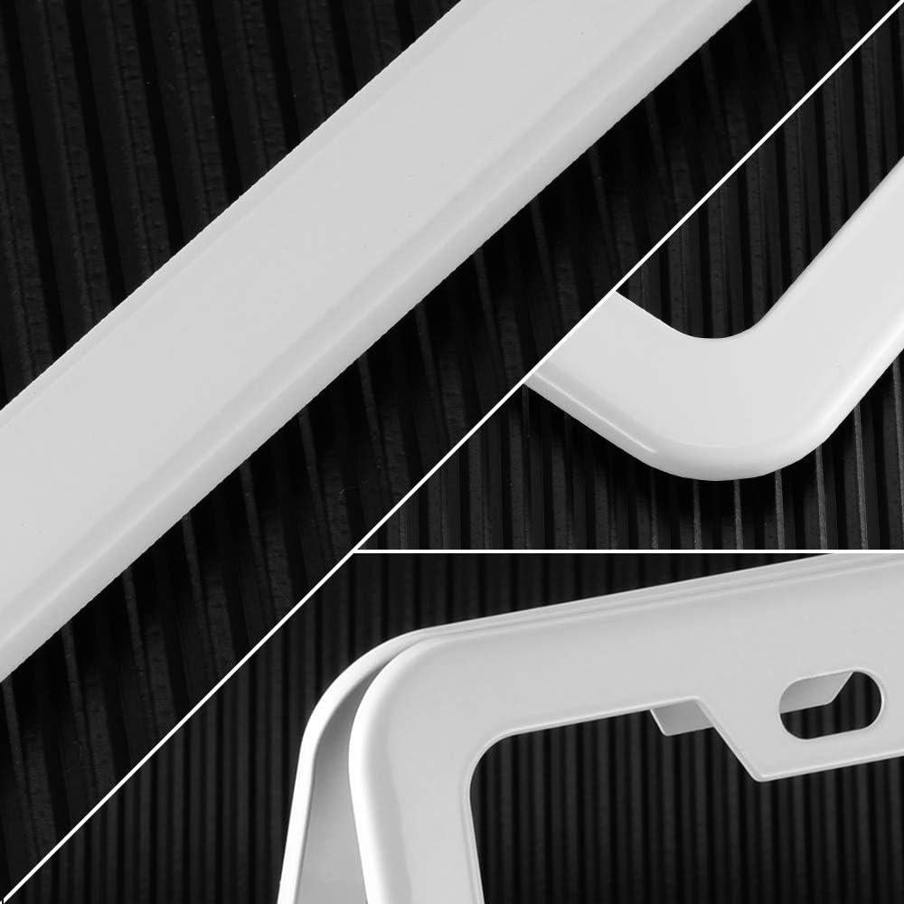 Marco de Placa de Licencia Deselen Blanco Acero Inoxidable 2 Pzas