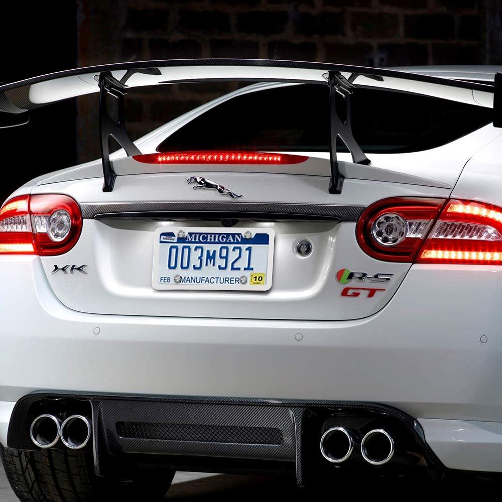 Marco de Placa de Licencia Deselen Blanco Acero Inoxidable 2 Pzas