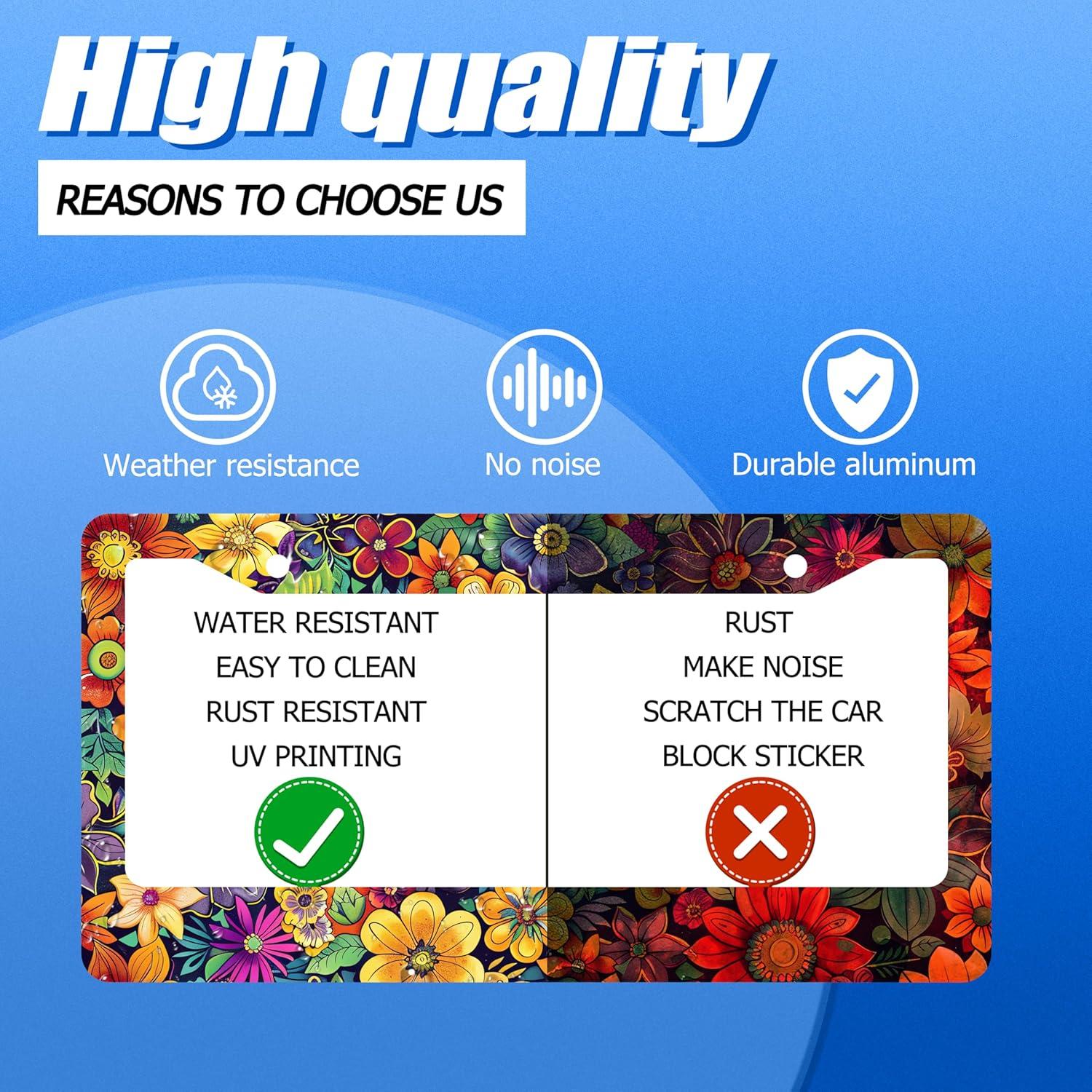 Marco de Placa de Licencia GORSNKYE Floral Colorido 31.2x16 cm