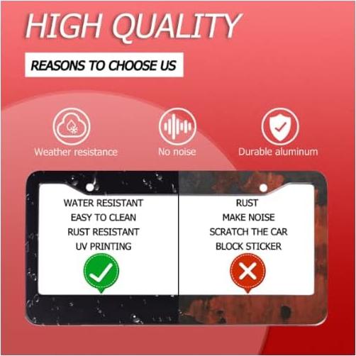 Marco de Placa de Licencia NINANMY Acero Inoxidable Floral 31.2x15.2cm