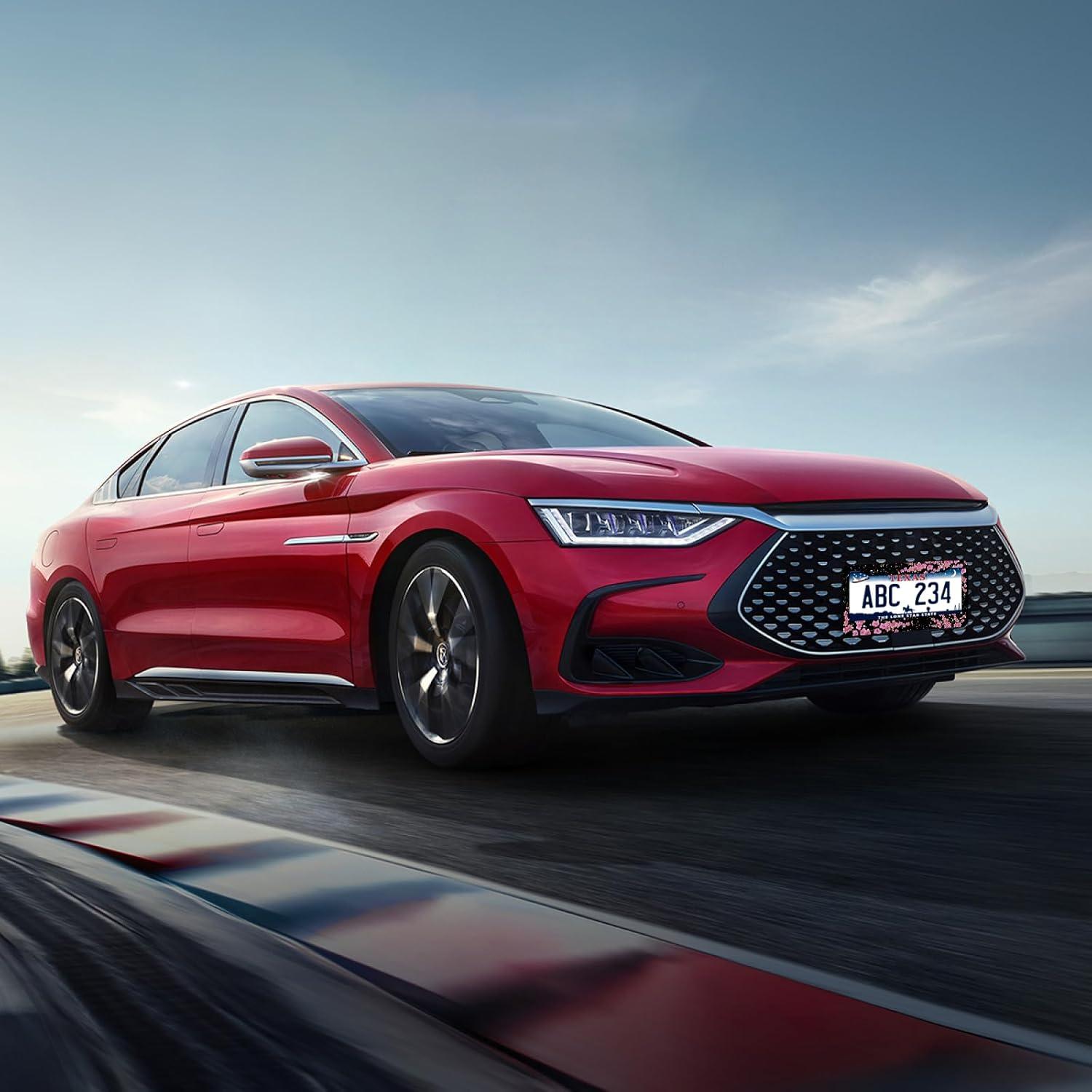 Marco de Placa de Licencia BRAGHRTED Acero Inoxidable Flor de Cerezo