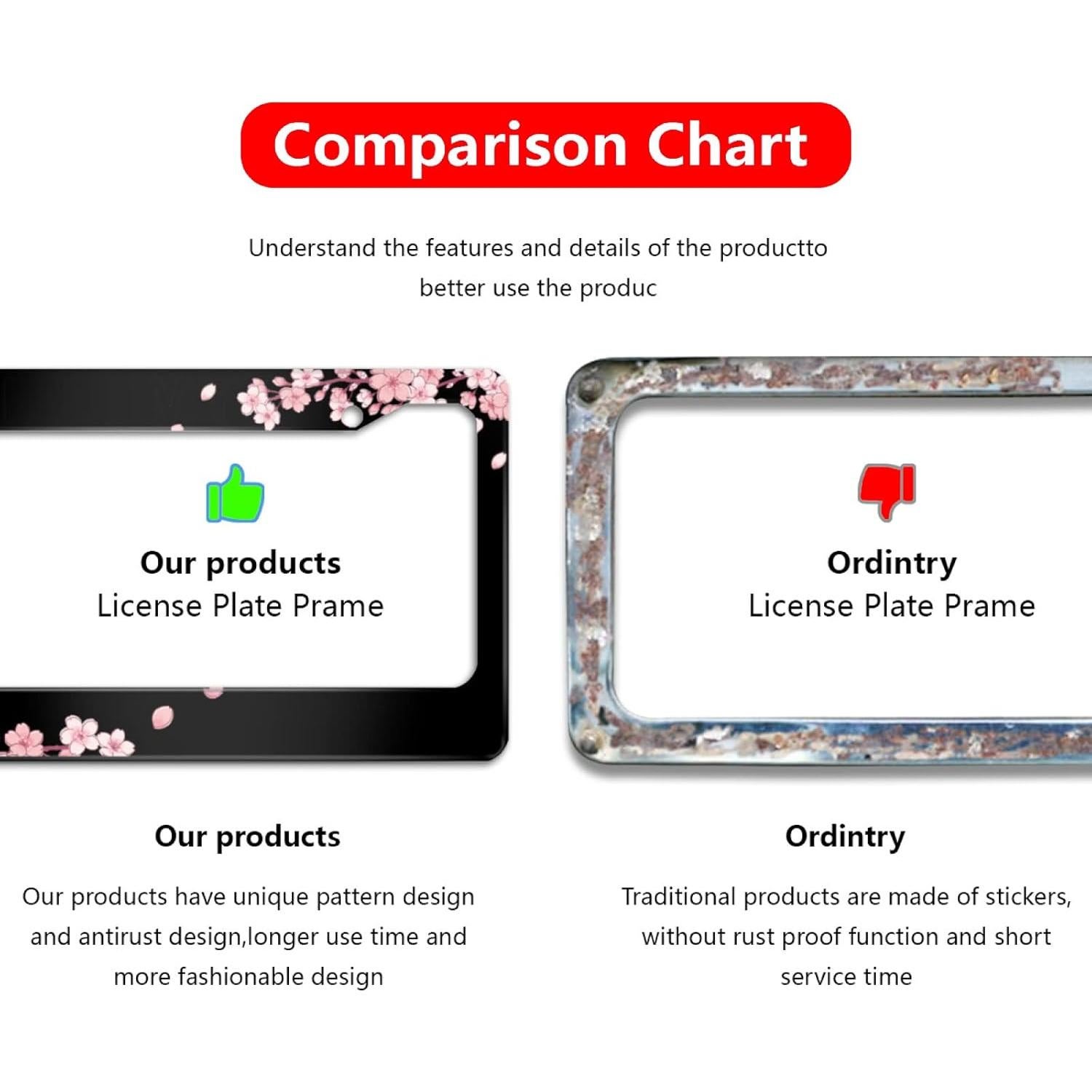 Marco de Placa de Licencia Snowmolle Flor de Cerezo 30.5x15.2cm