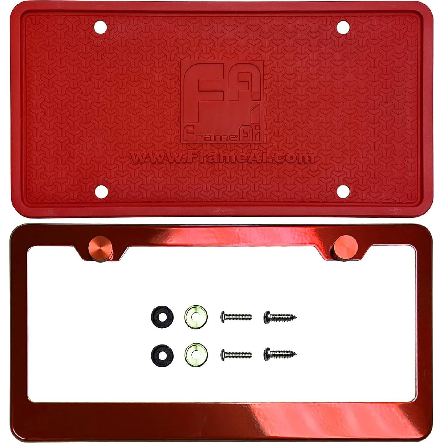 Marco de Placa de Licencia NAROWAN Rojo Caramelo Universal