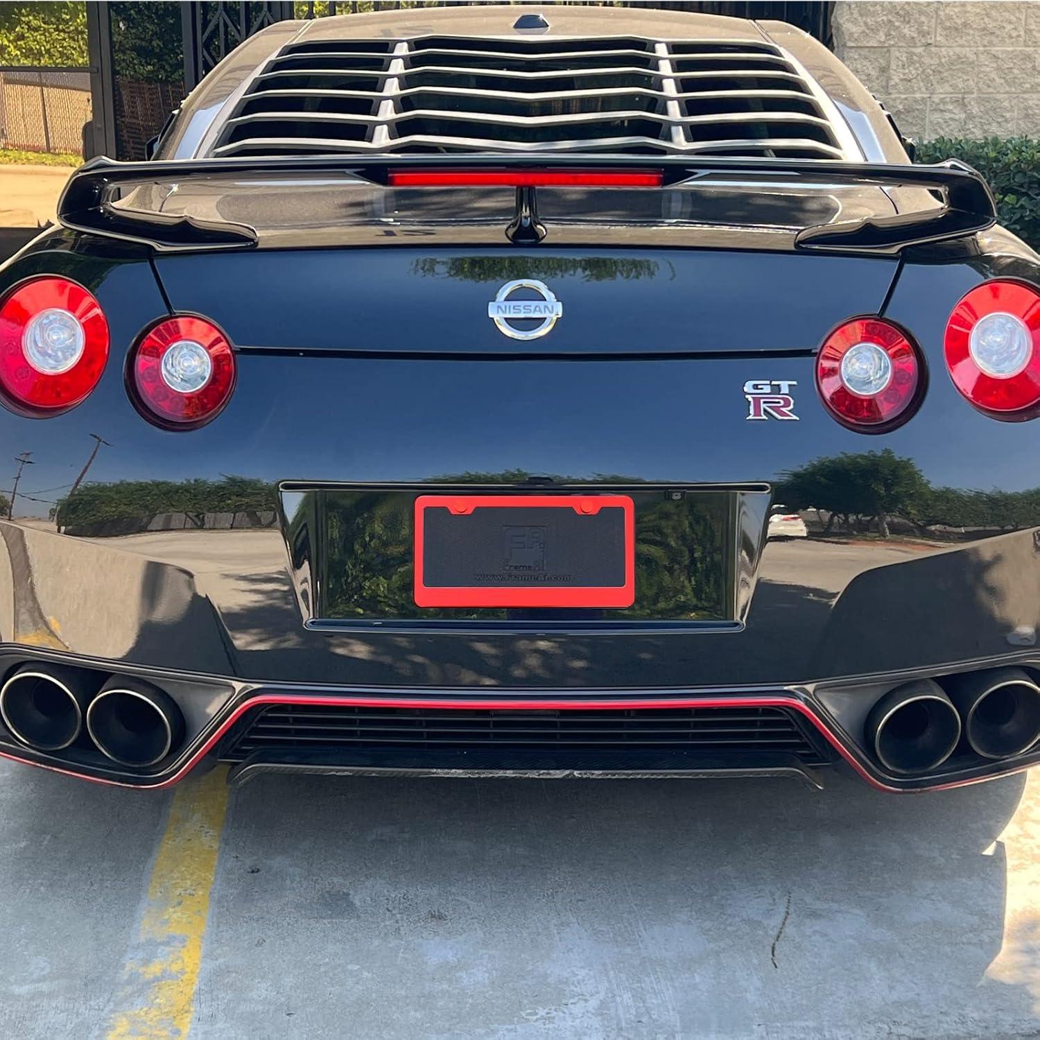 Marco de Placa de Licencia NAROWAN Rojo Caramelo Universal