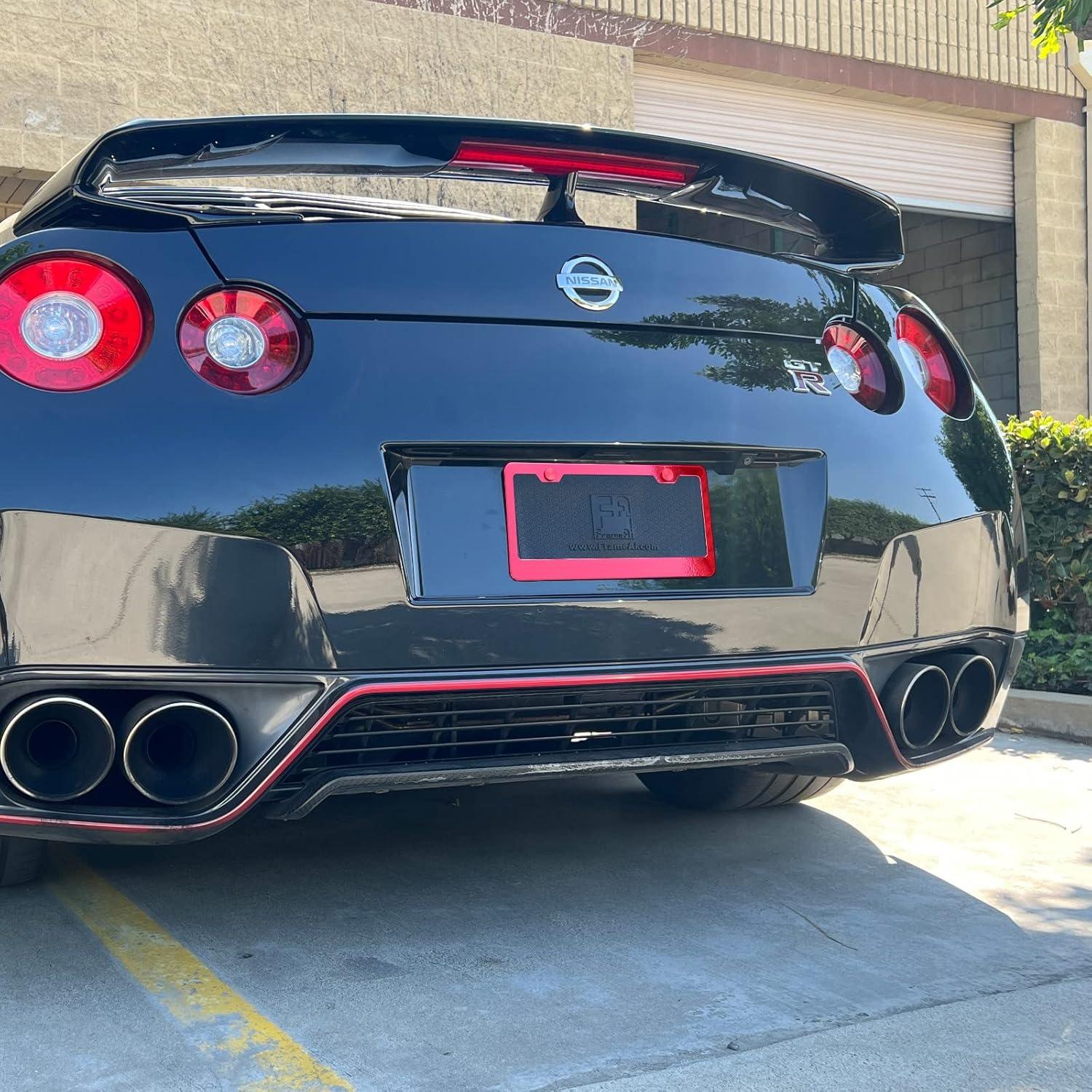 Marco de Placa de Licencia NAROWAN Rojo Caramelo Universal